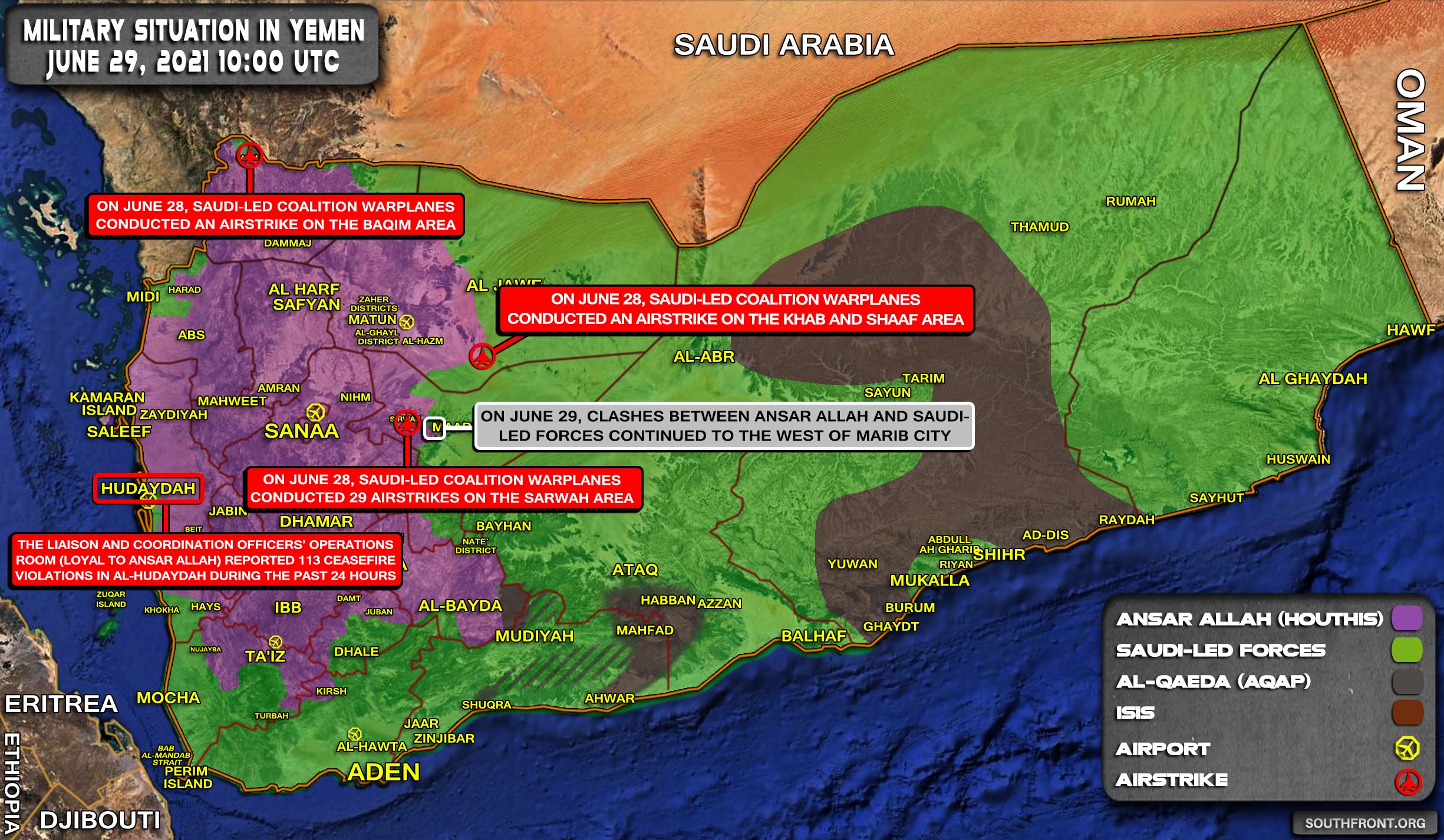 Military Situation In Yemen On June 29, 2021 (Map Update)