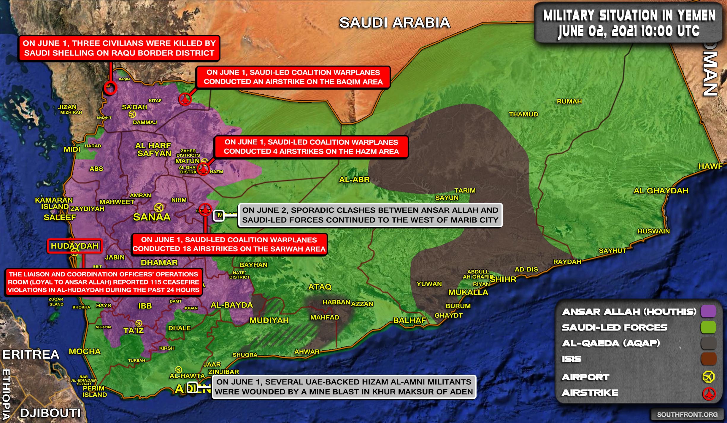 Military Situation In Yemen On June 2, 2021 (Map Update)