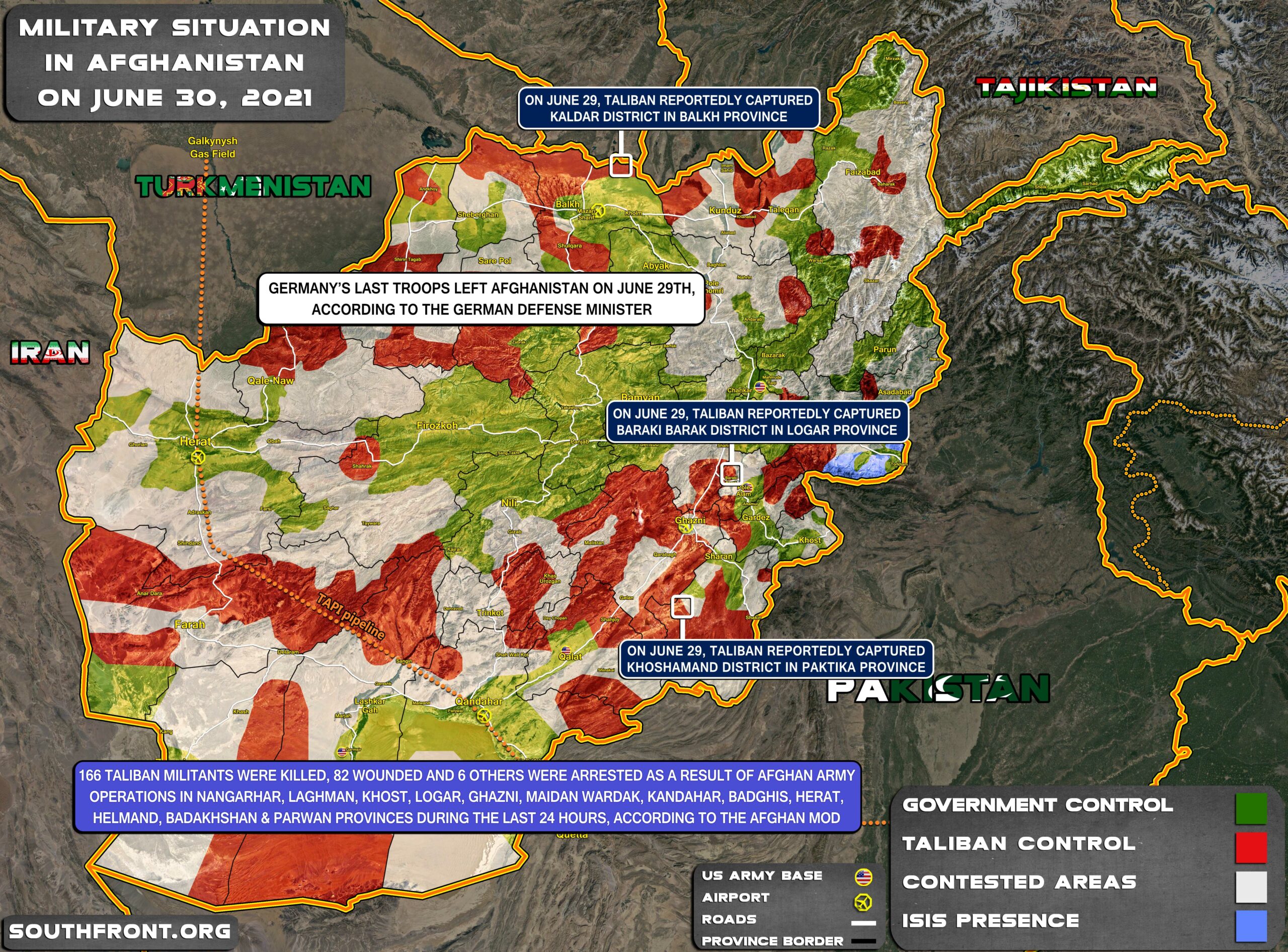 Military Situation In Afghanistan On June 30, 2021 (Map Update)