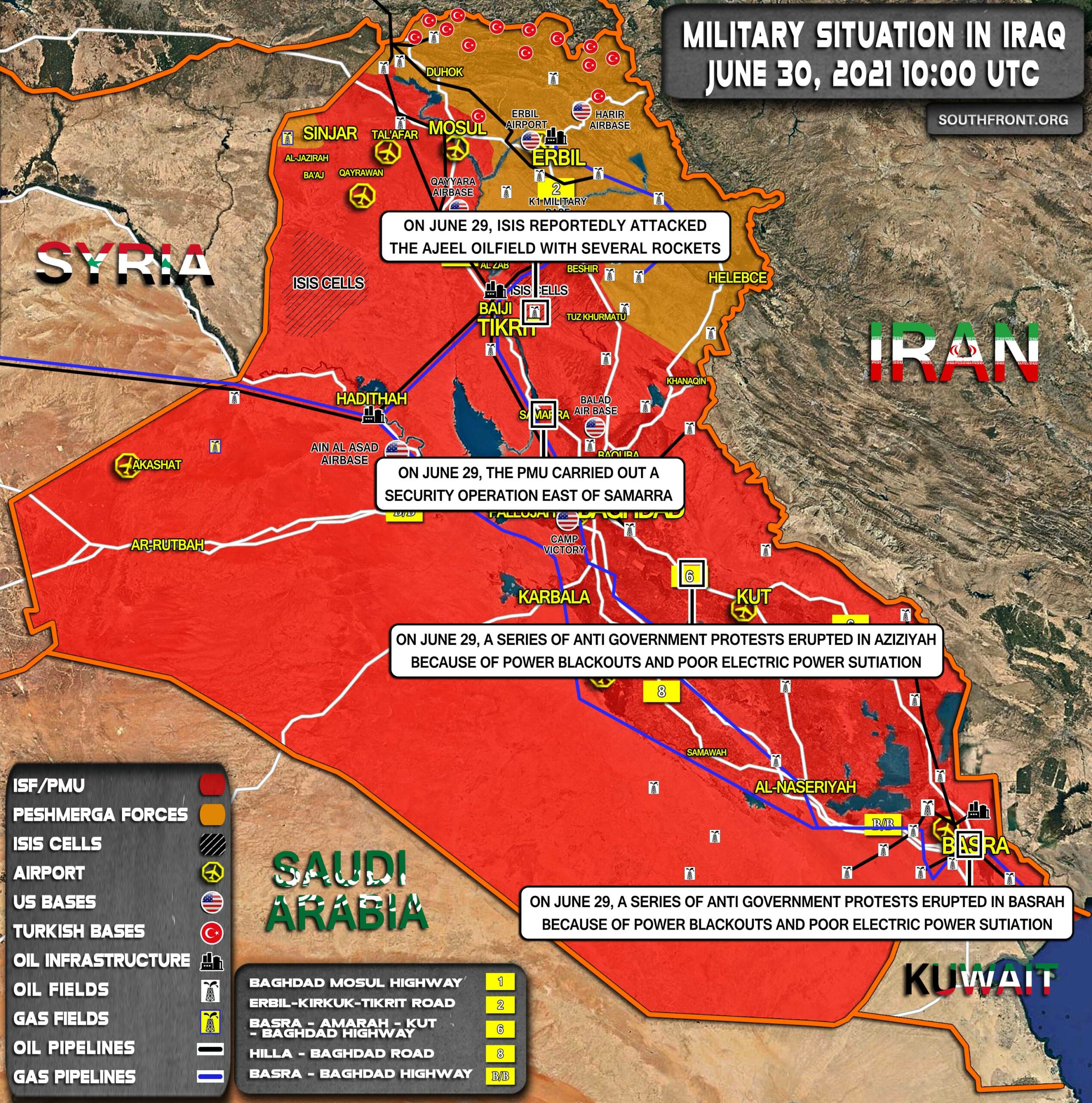 Military Situation In Iraq On June 30, 2021 (Map Update)