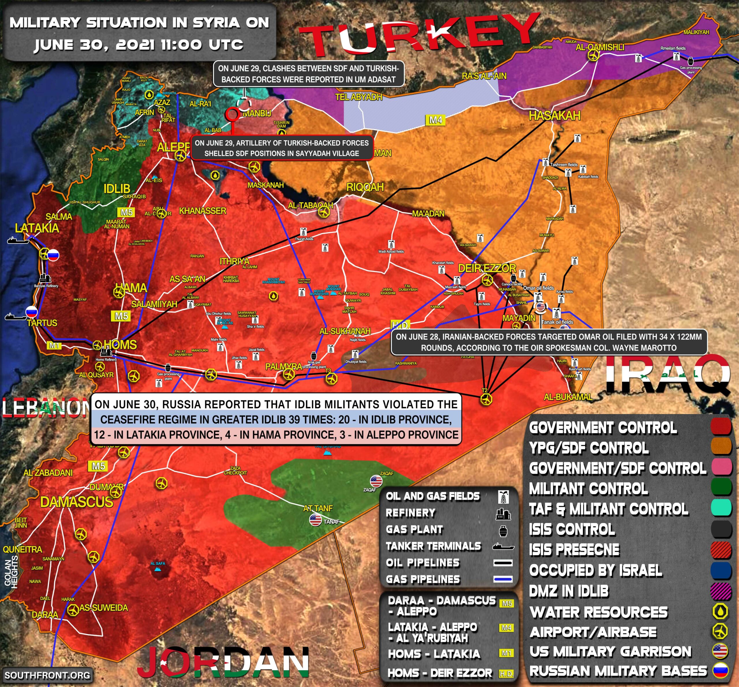 Military Situation In Syria On June 30, 2021 (Map Update)