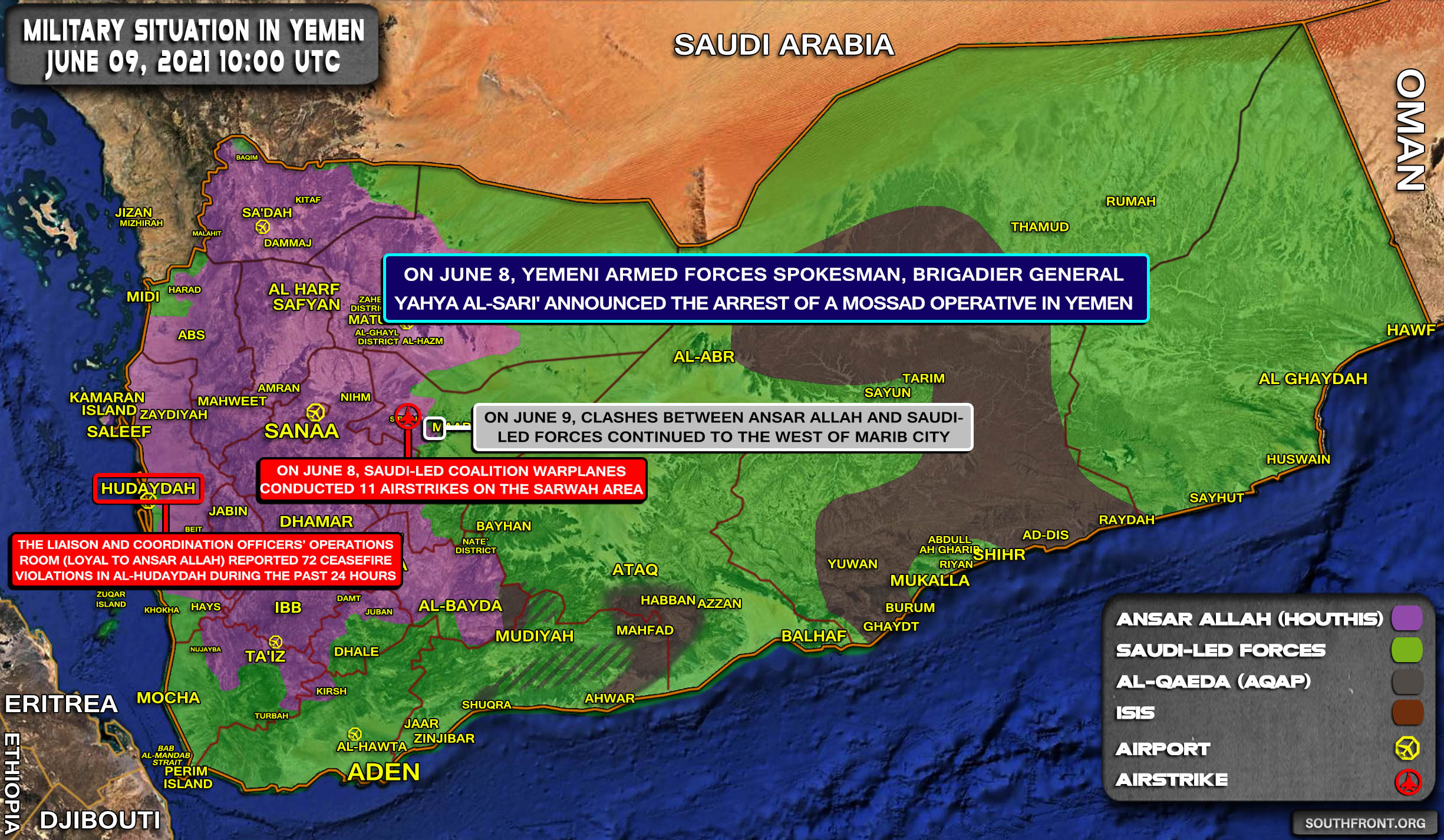 Military Situation In Yemen On June 9, 2021 (Map Update)