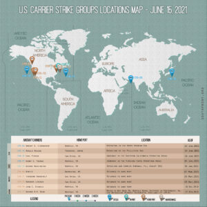 Locations Of US Carrier Strike Groups – June 15, 2021