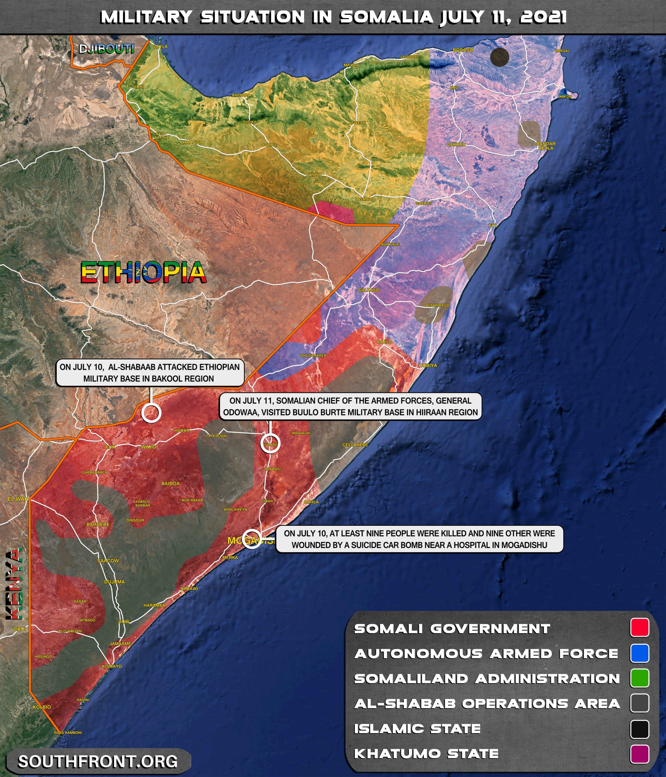 Military Situation In Somalia On July 11, 2021 (Map Update)