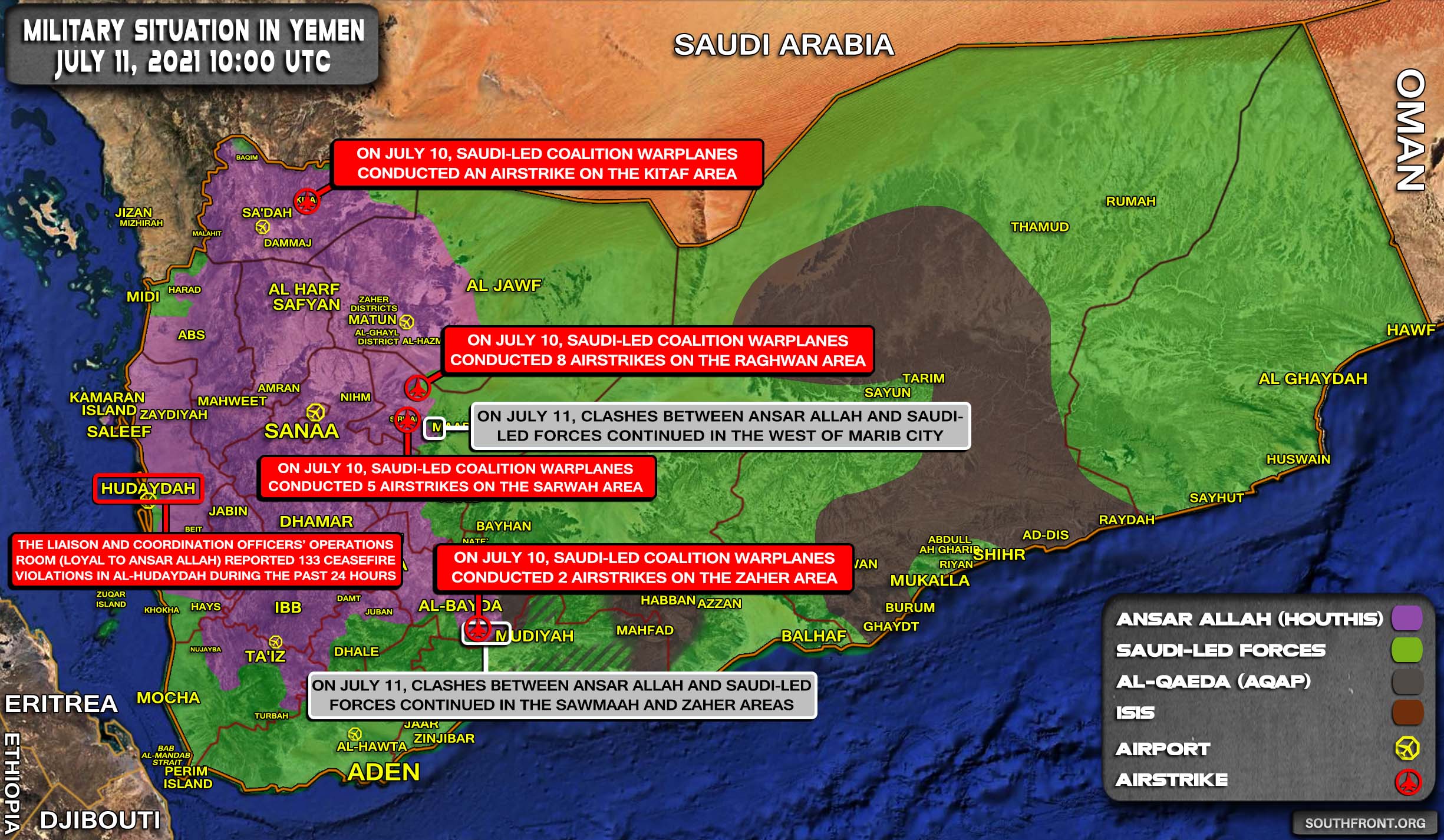 Military Situation In Yemen On July 11, 2021 (Map Update)