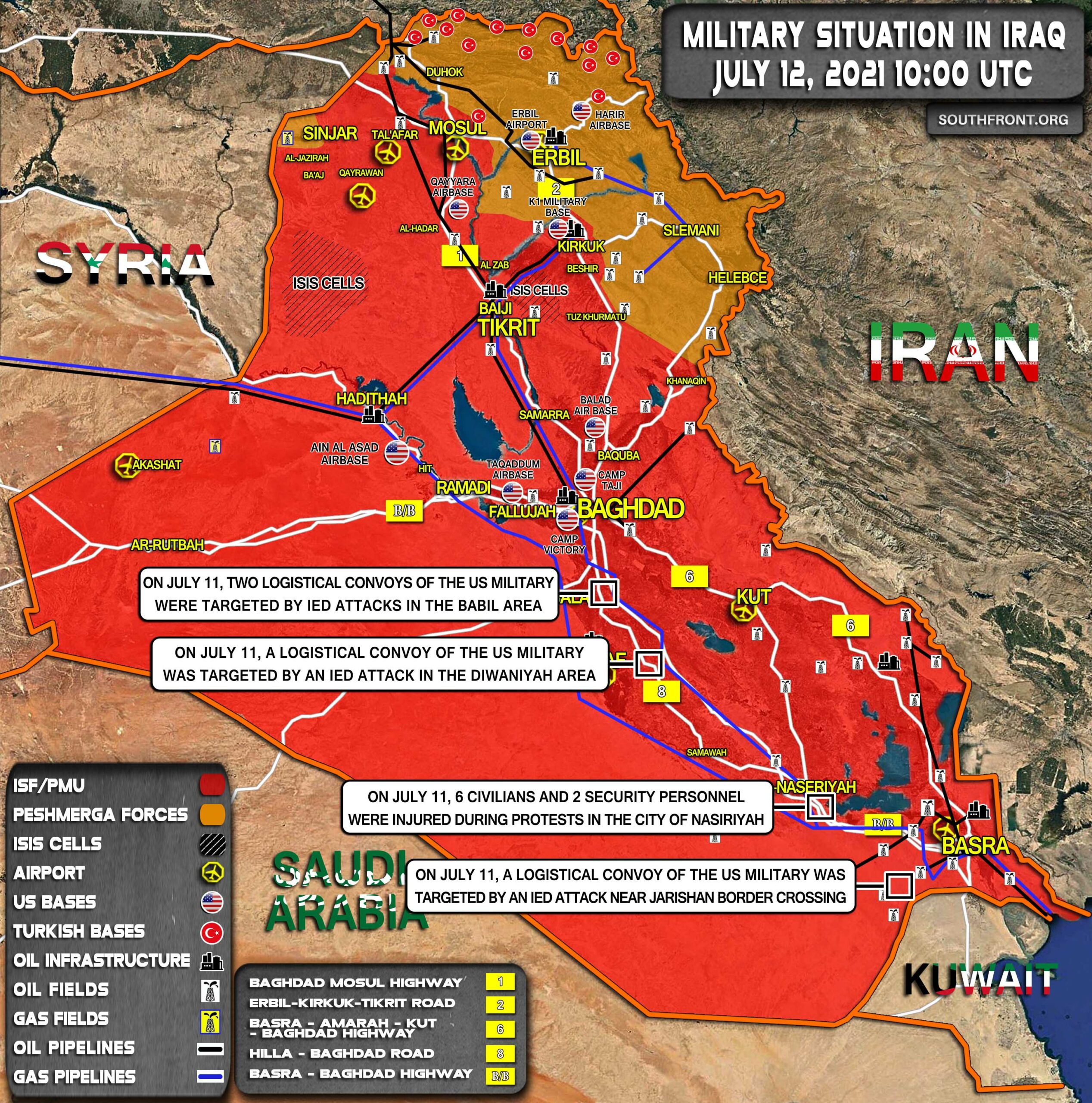 Military Situation In Iraq On July 12, 2021 (Map Update)