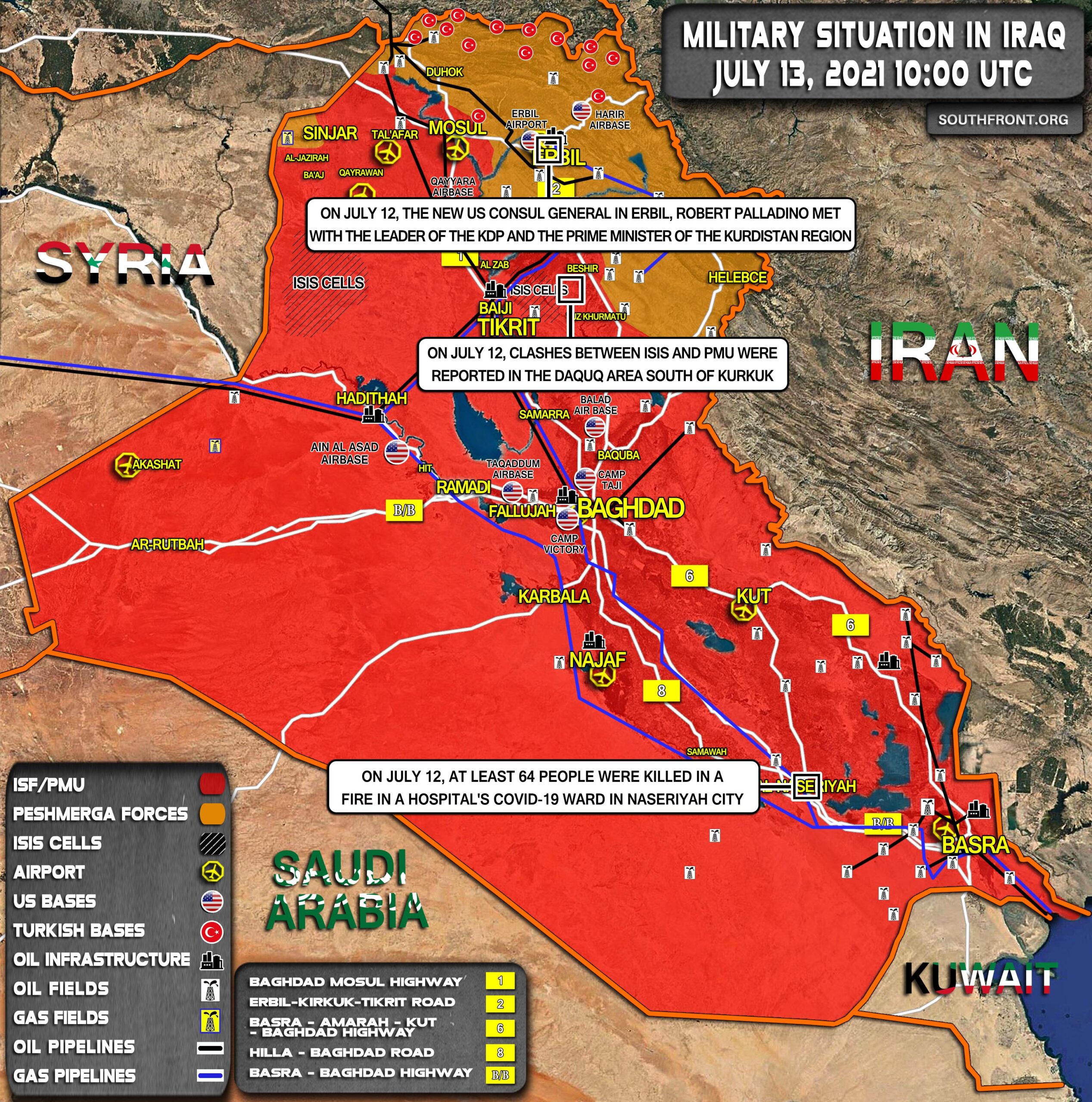 Military Situation In Iraq On July 13, 2021 (Map Update)