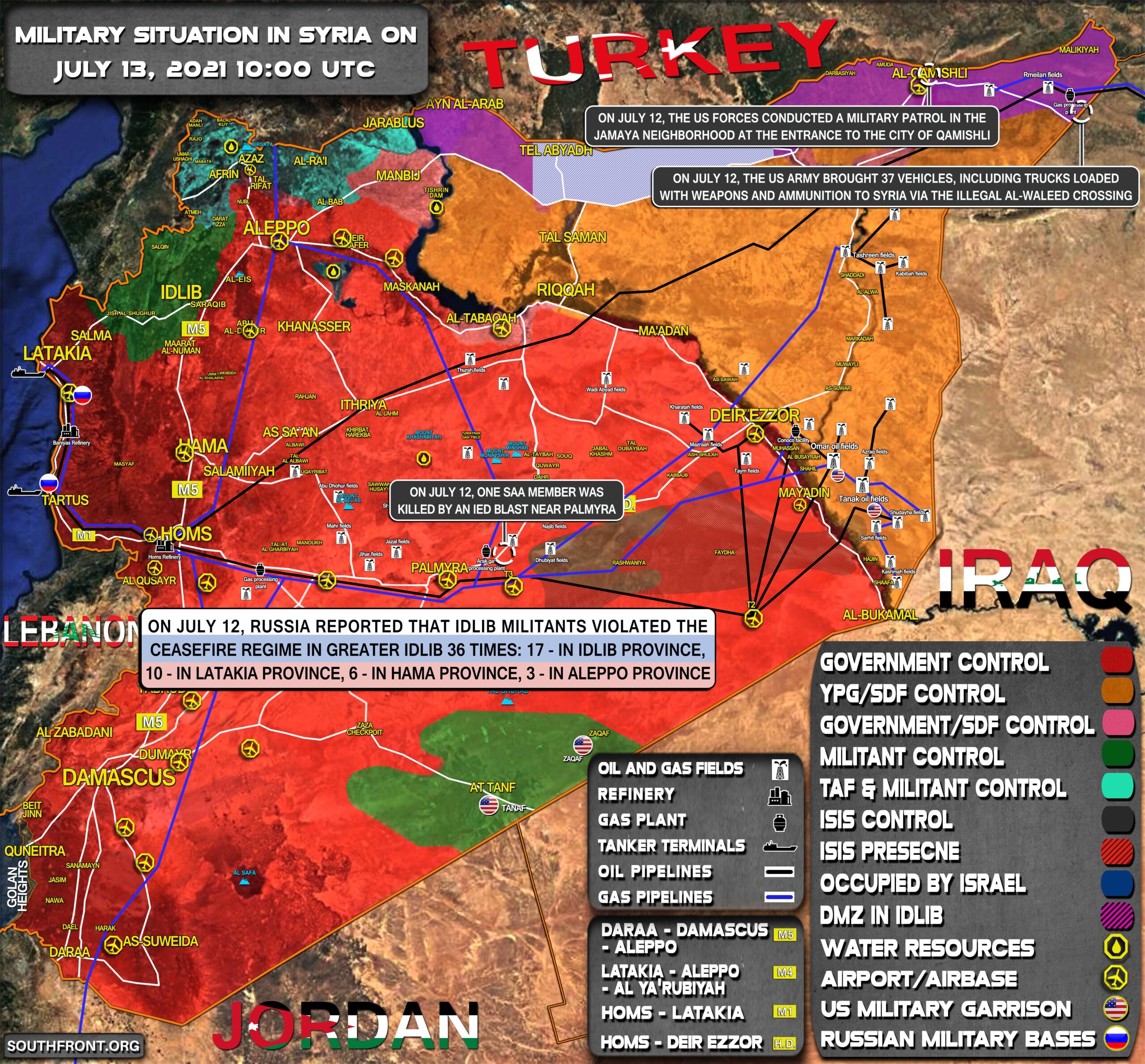 Military Situation In Syria On July 13, 2021 (Map Update)