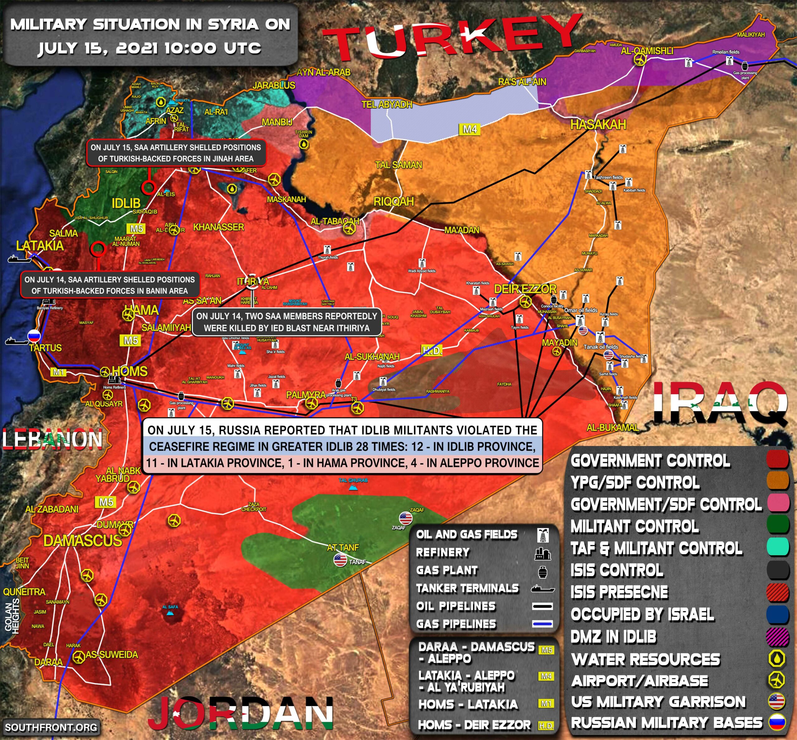 Military Situation In Syria On July 15, 2021 (Map Update)