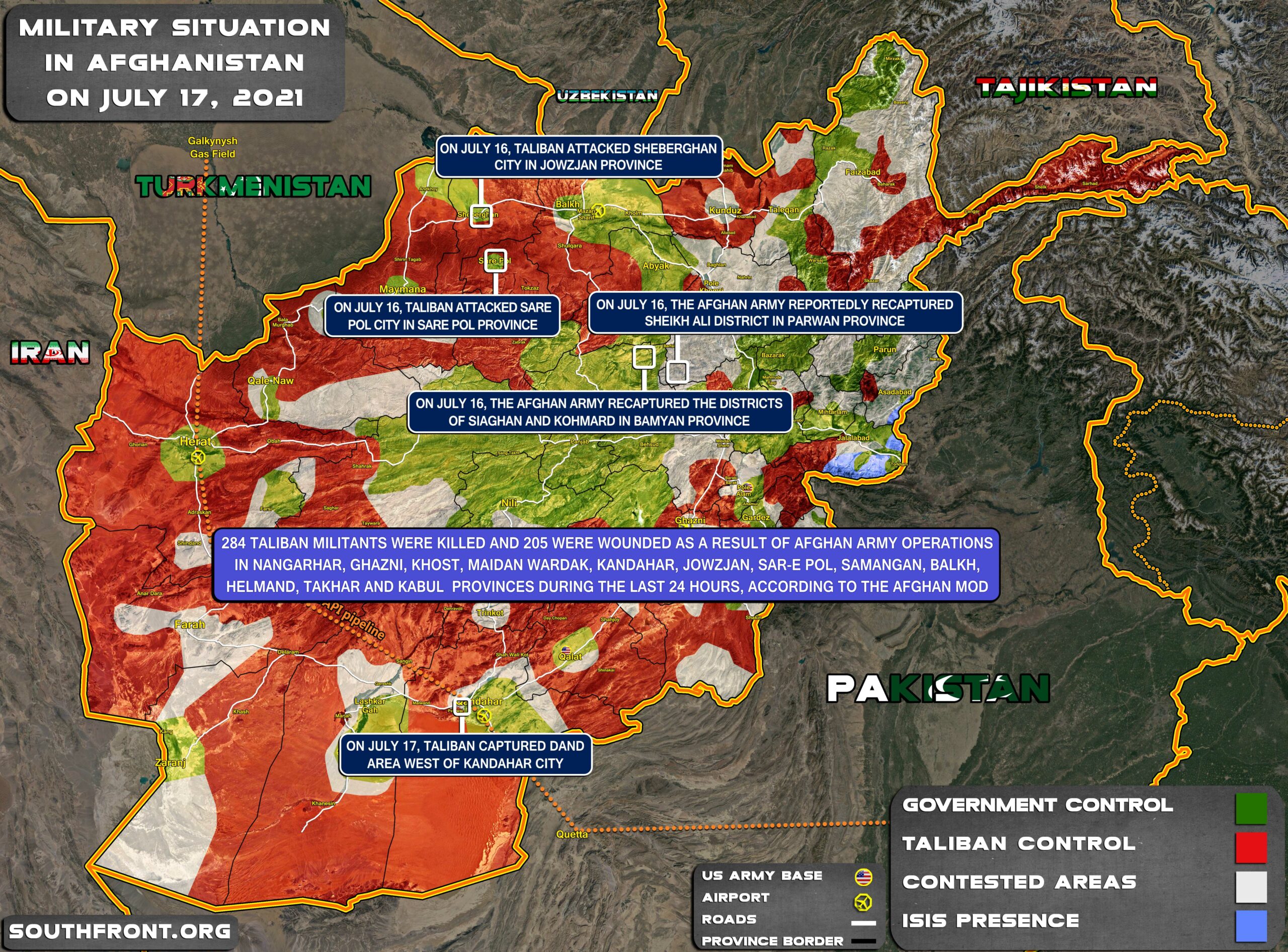 Military Situation In Afghanistan On July 17, 2021 (Map Update)