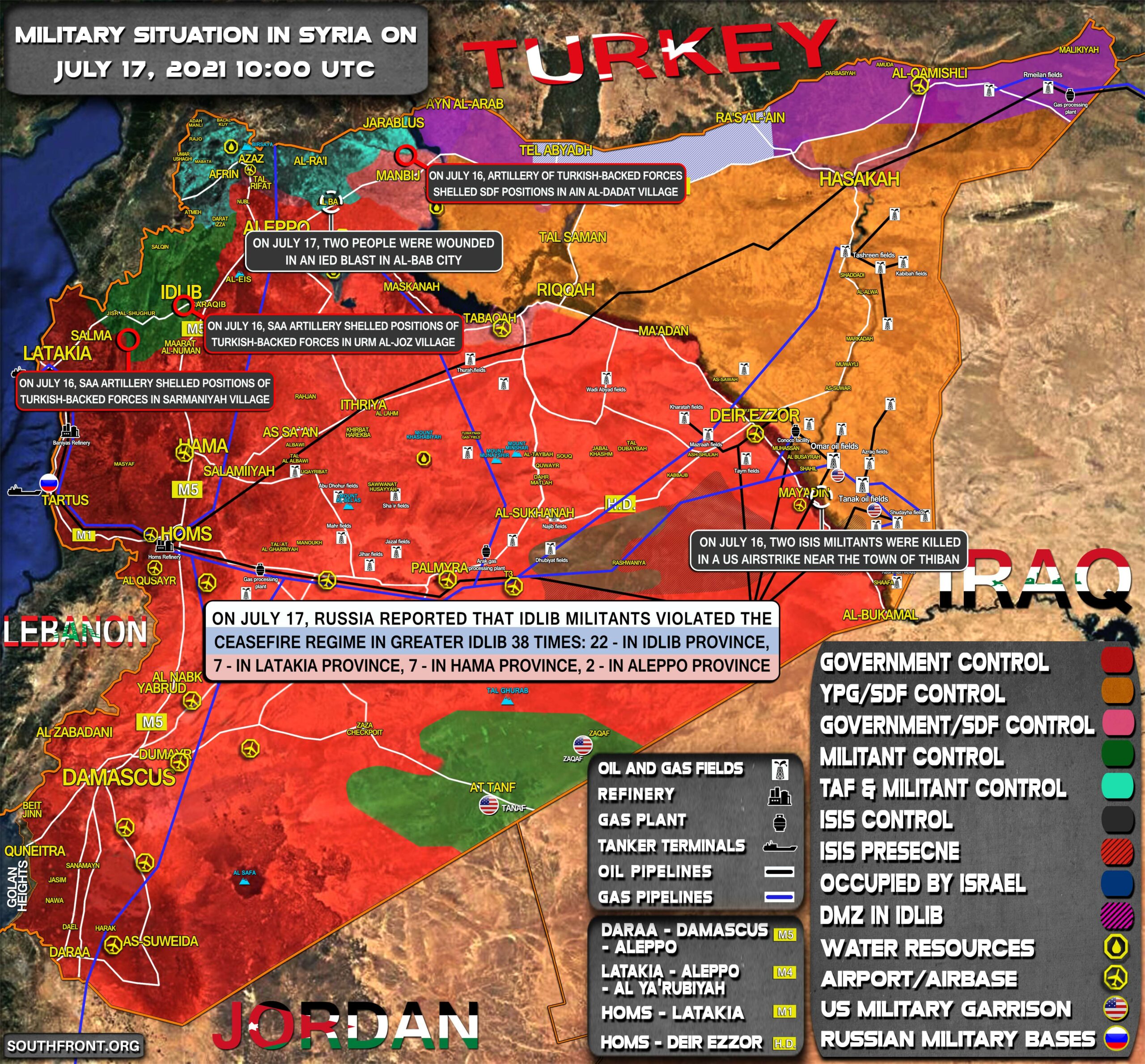 Military Situation In Syria On July 17, 2021 (Map Update)