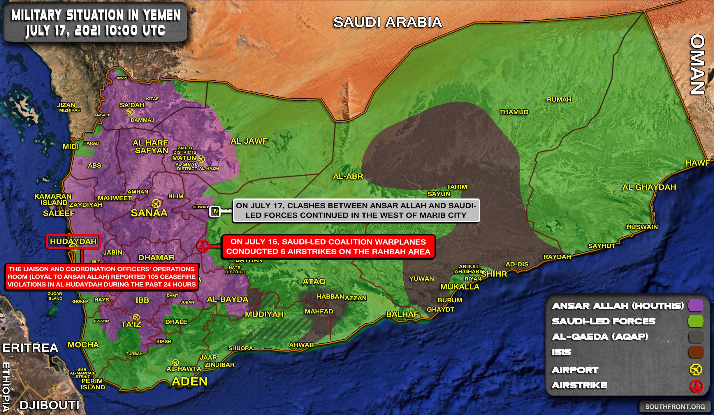 Military Situation In Yemen On July 17, 2021 (Map Update)