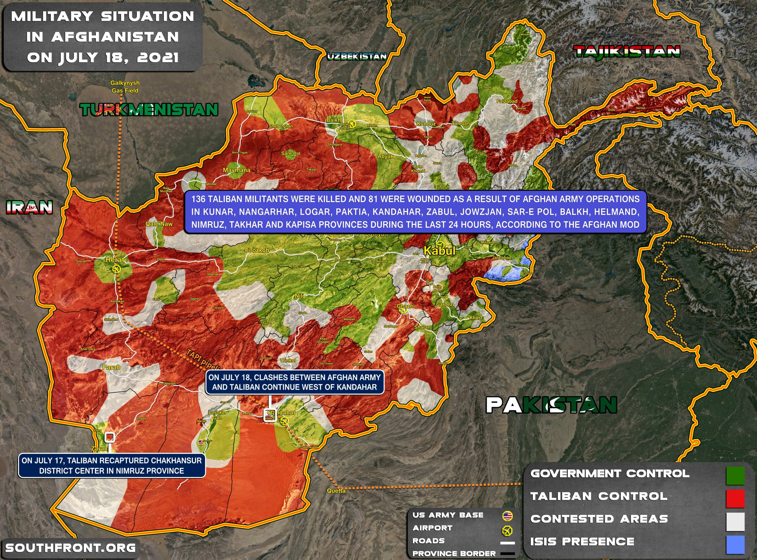 Military Situation In Afghanistan On July 18, 2021 (Map Update)