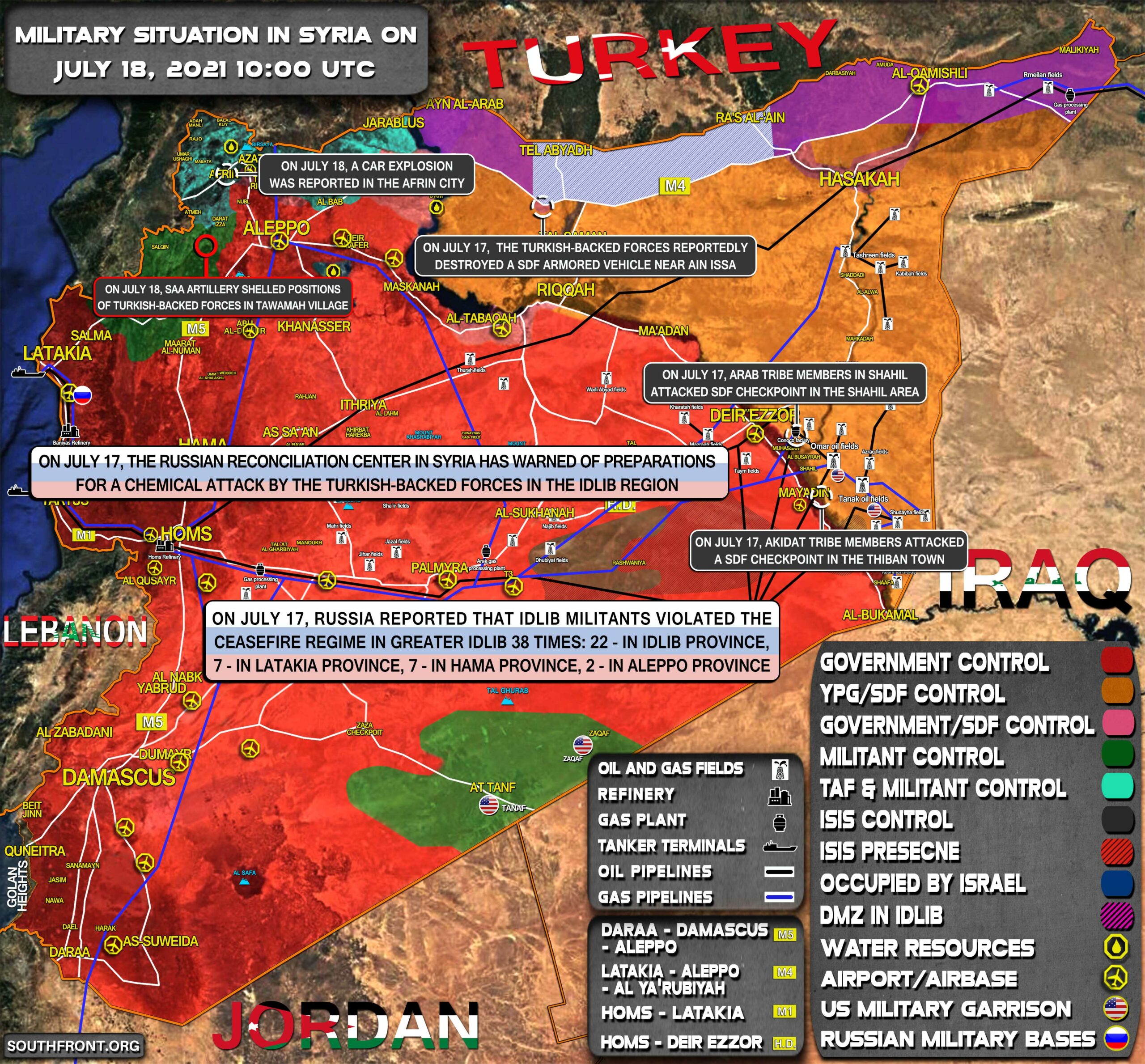 Military Situation In Syria On July 18, 2021 (Map Update)