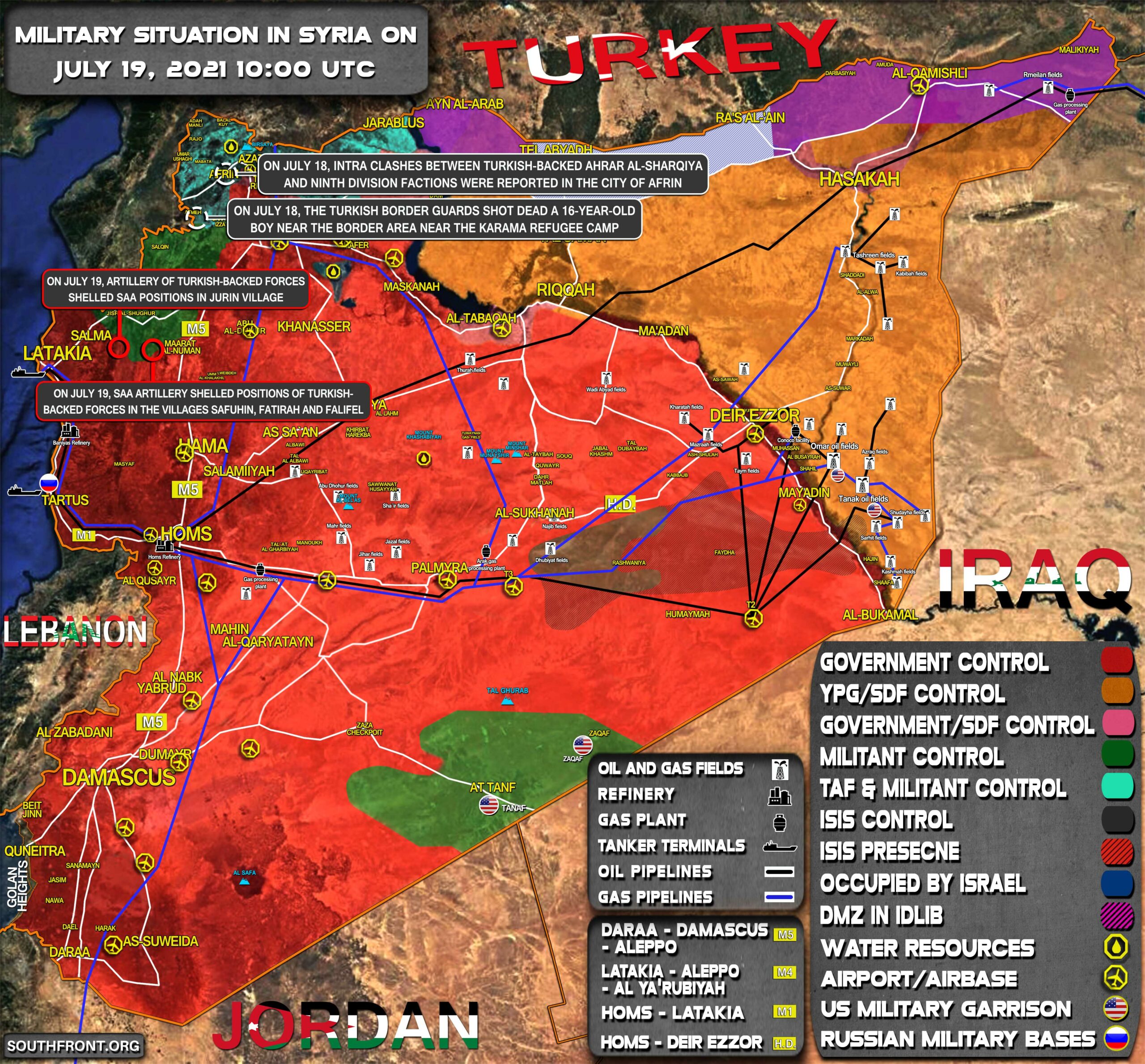 Military Situation In Syria On July 19, 2021 (Map Update)