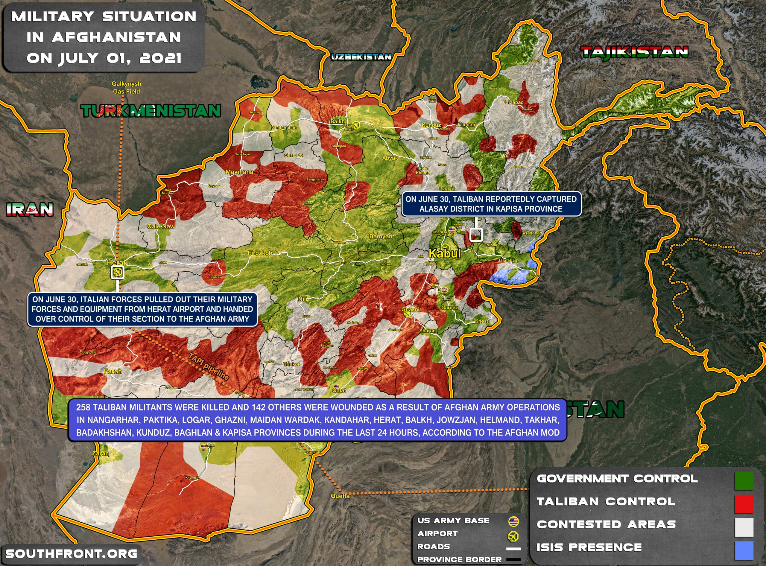 Military Situation In Afghanistan On July 1, 2021 (Map Update)