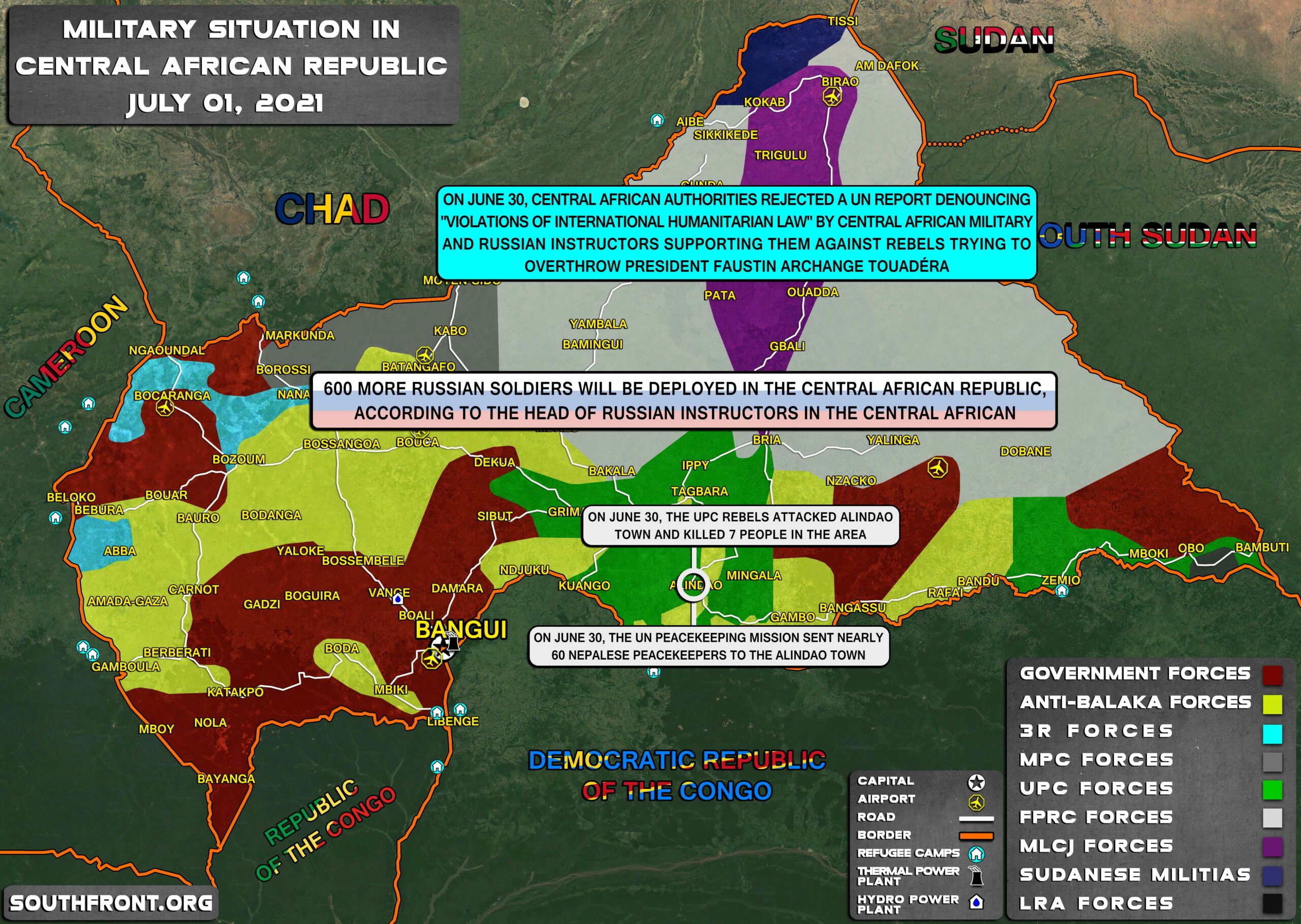 Military Situation In CAR On July 1, 2021 (Map Update)