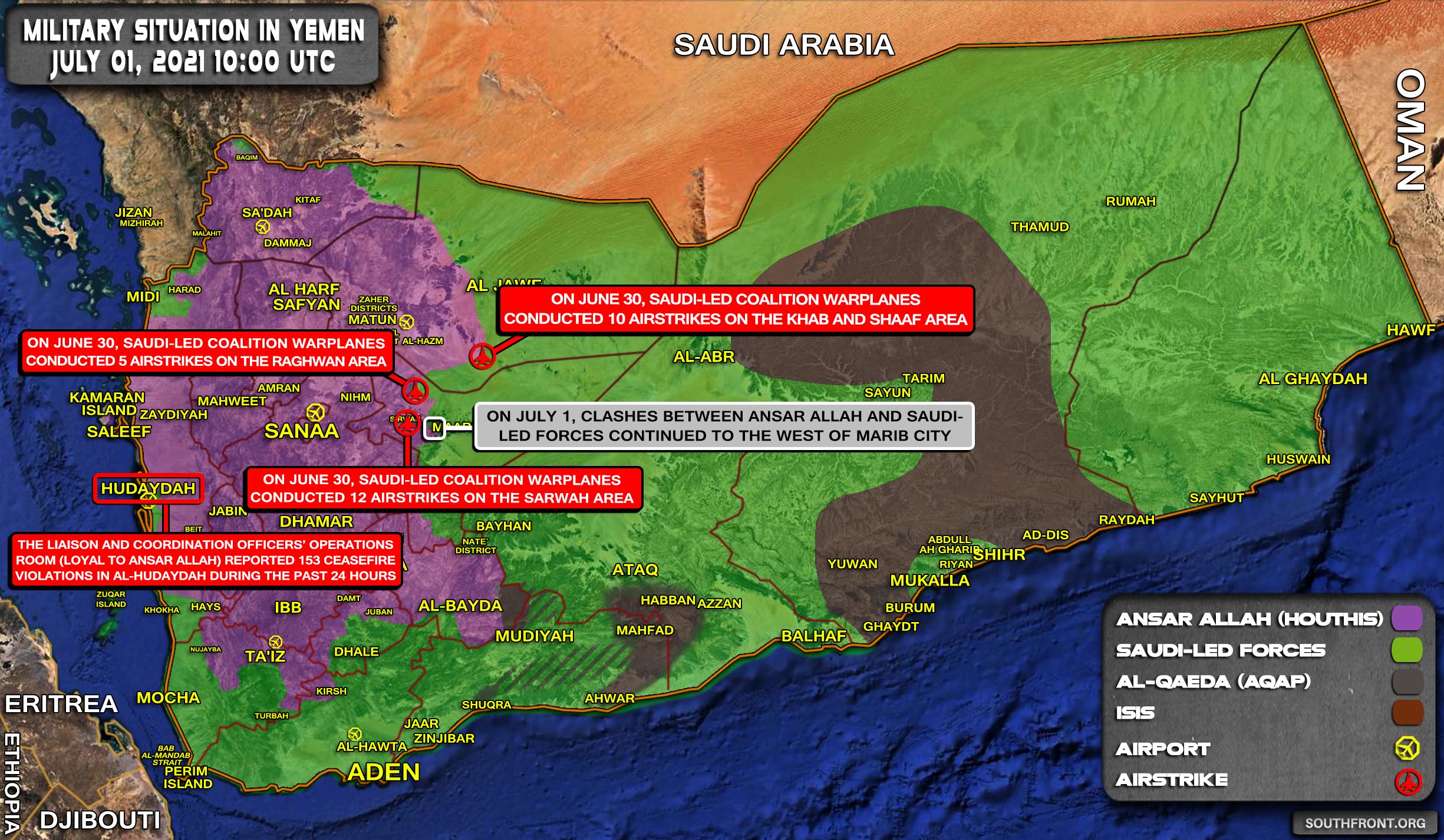 Military Situation In Yemen On July 1, 2021 (Map Update)