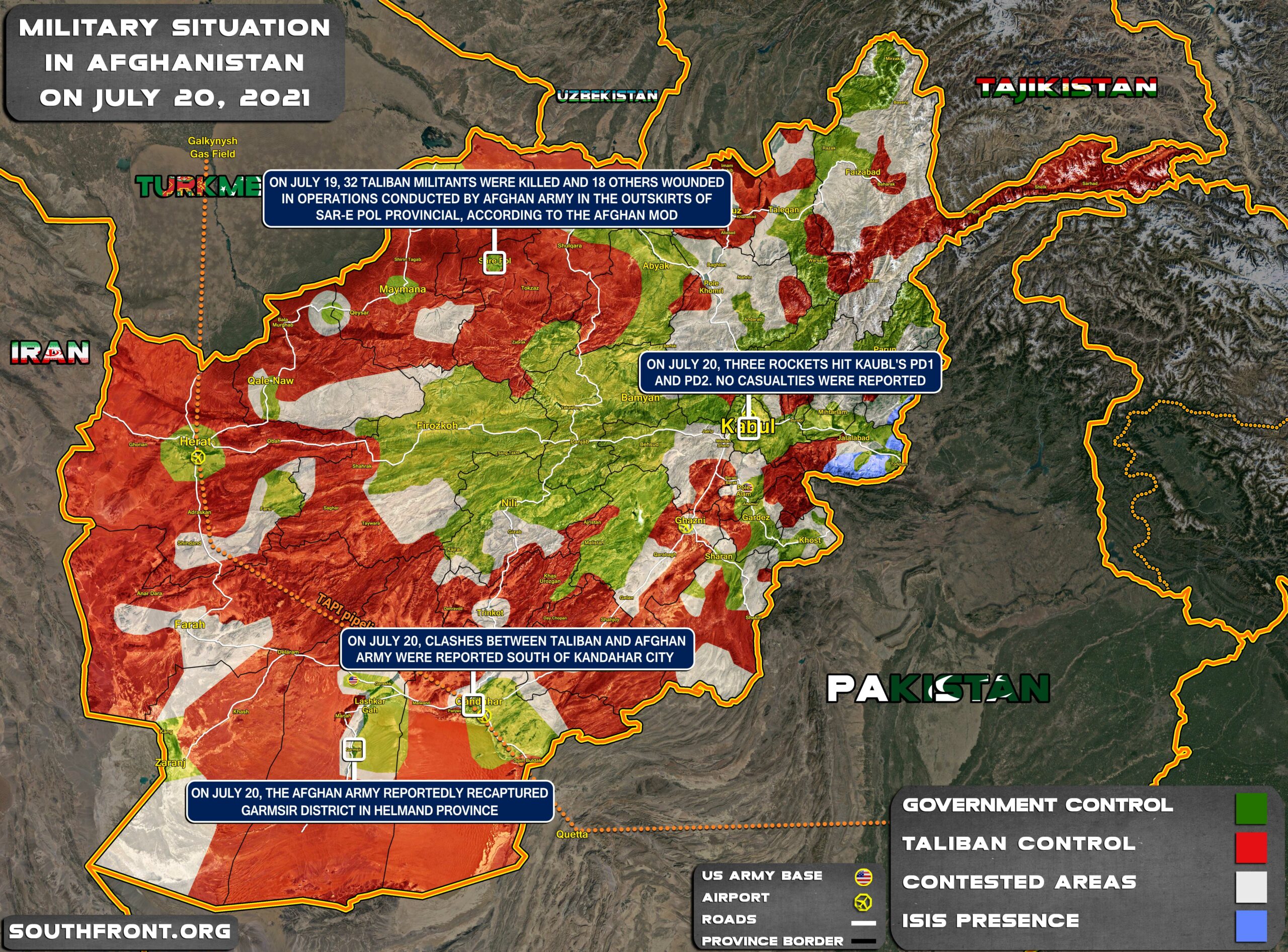 Military Situation In Afghanistan On July 20, 2021 (Map Update)