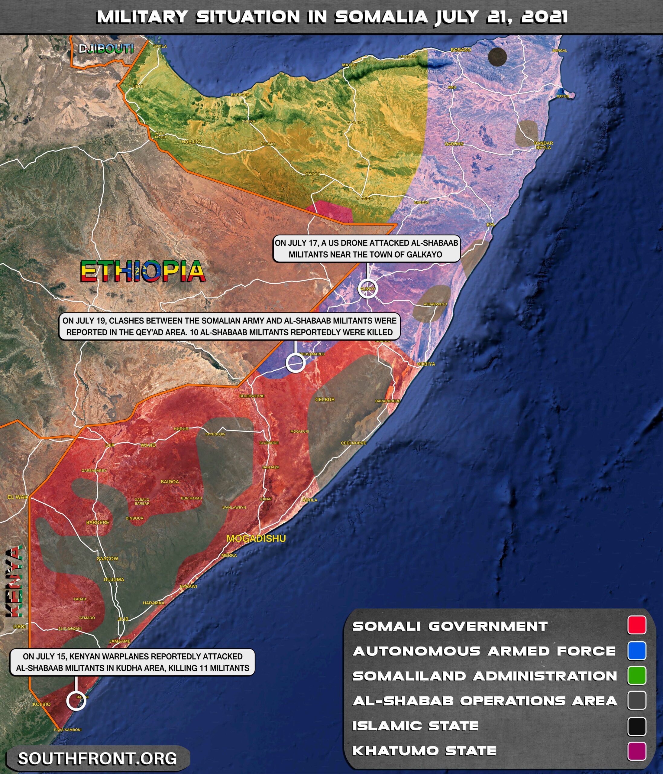 Military Situation In Somalia On July 21, 2021 (Map Update)