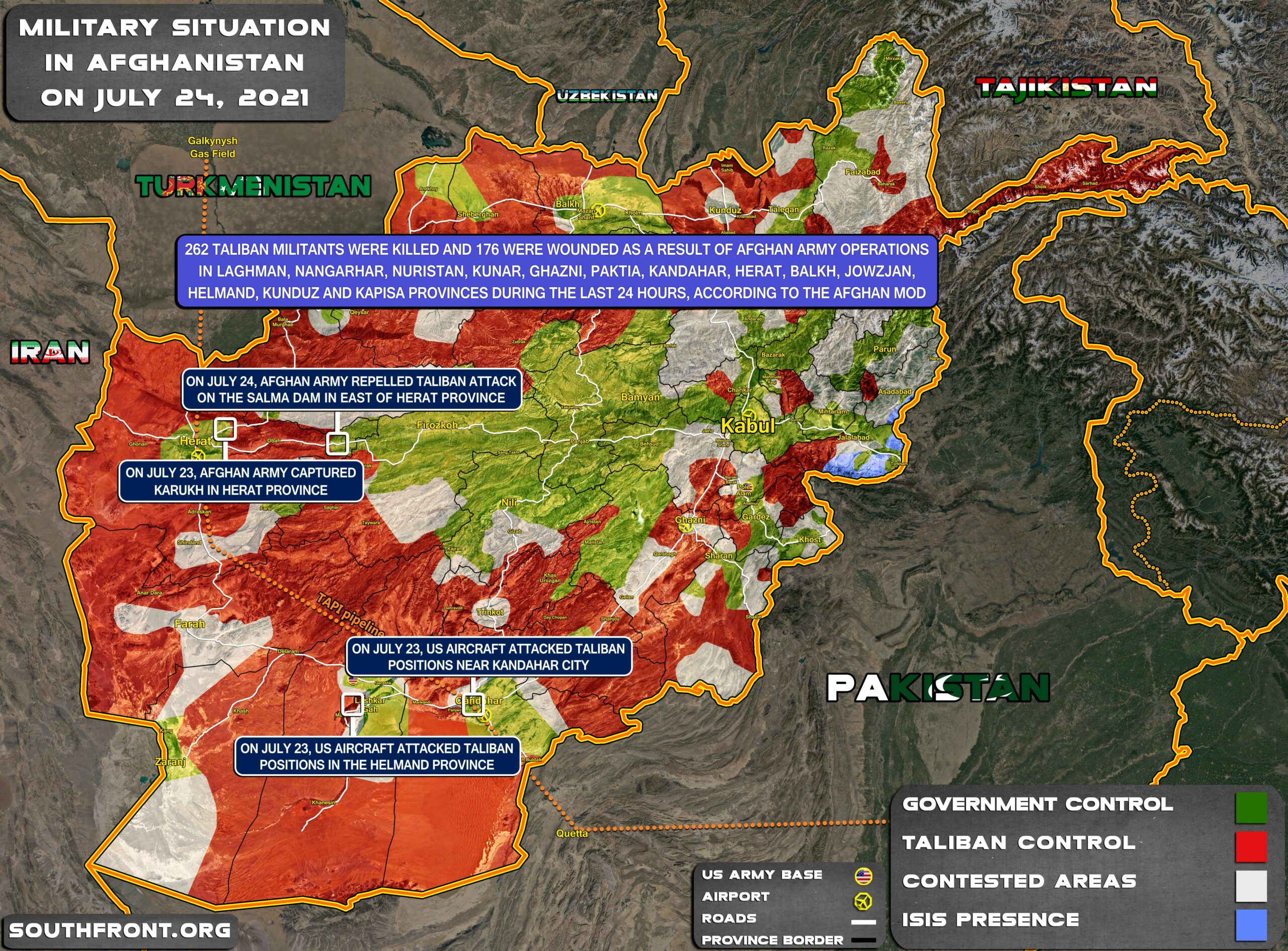 Military Situation In Afghanistan On July 24, 2021 (Map Update)