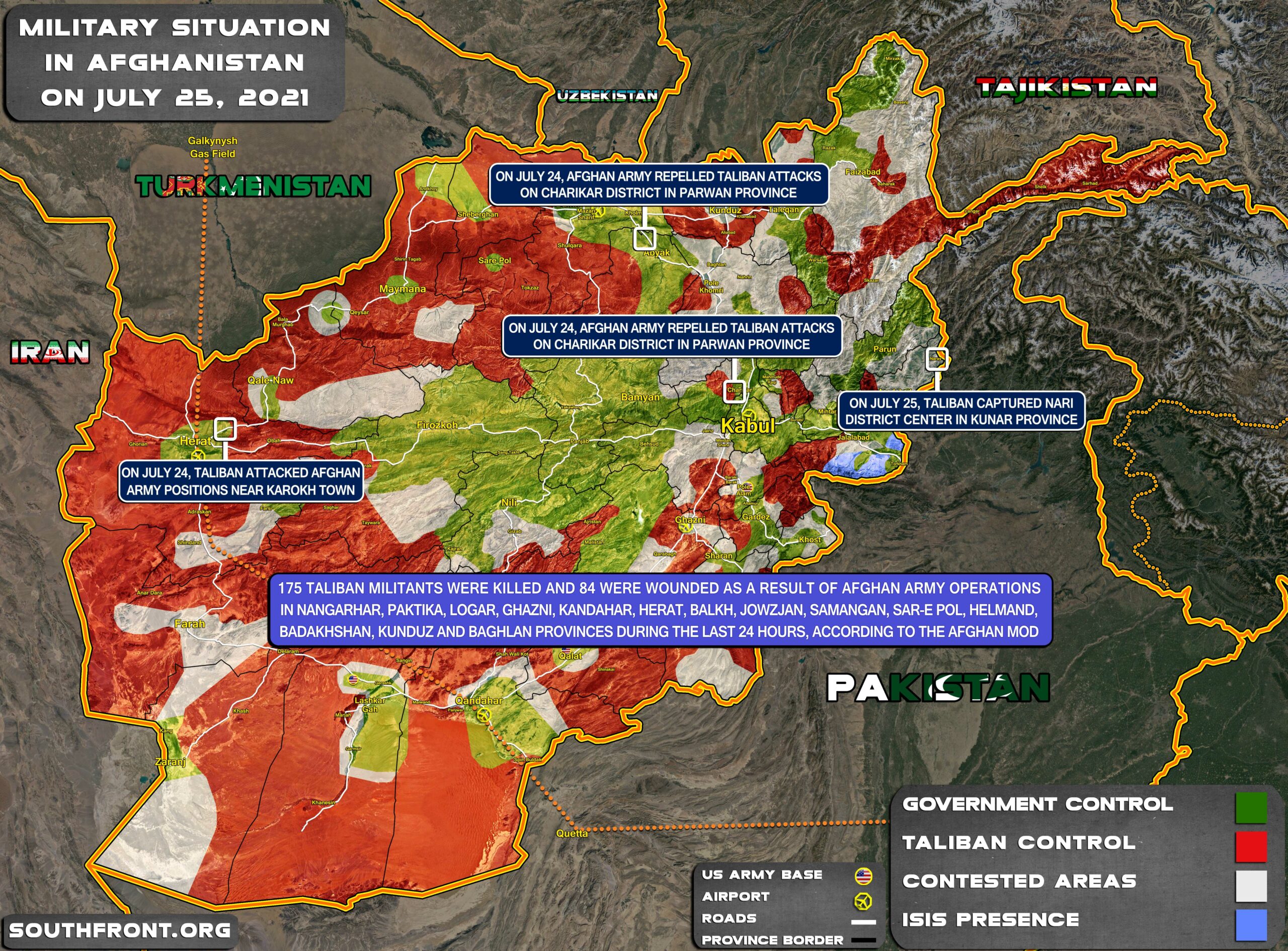 Military Situation In Afghanistan On July 25, 2021 (Map Update)