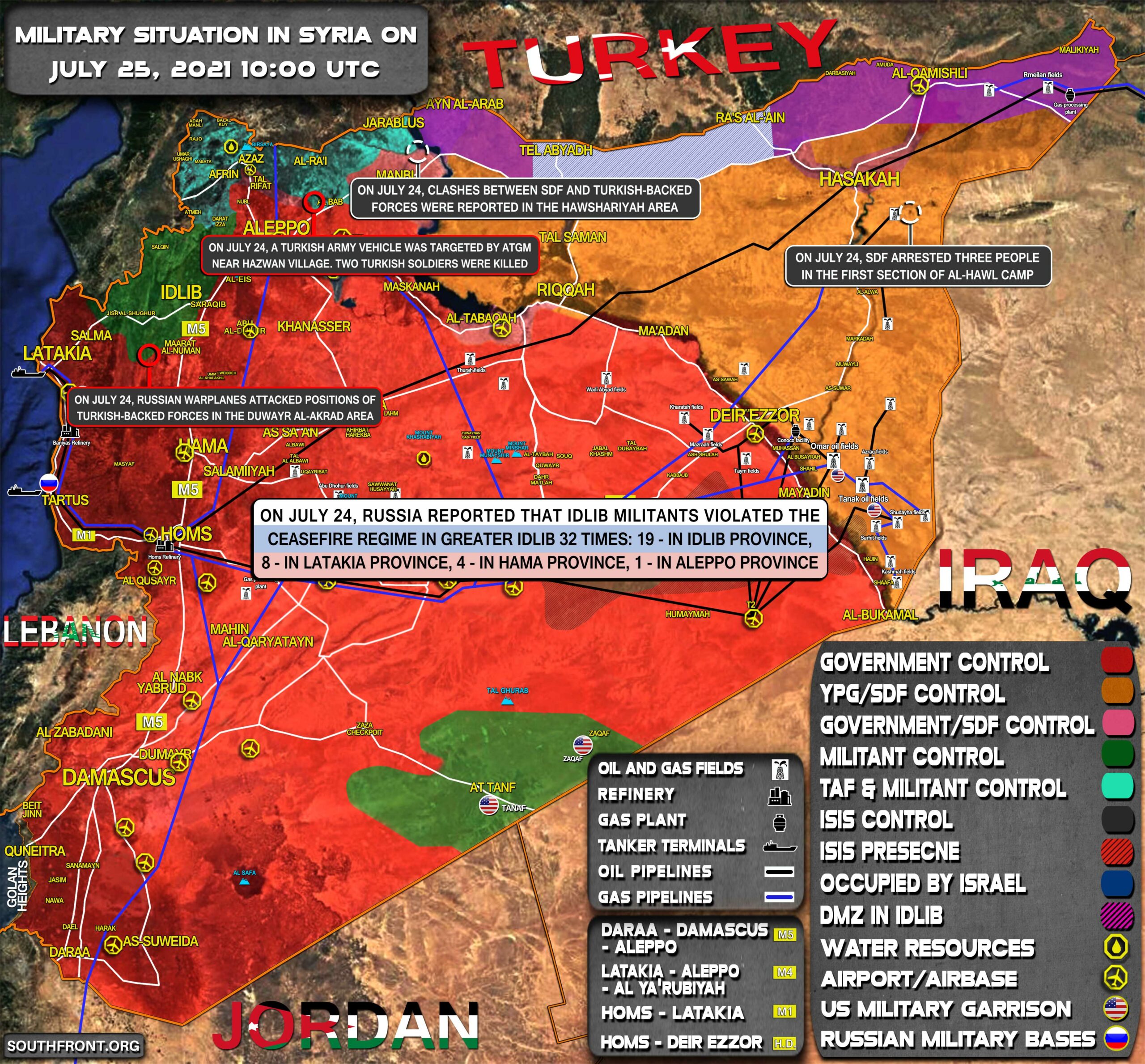 Military Situation In Syria On July 25, 2021 (Map Update)