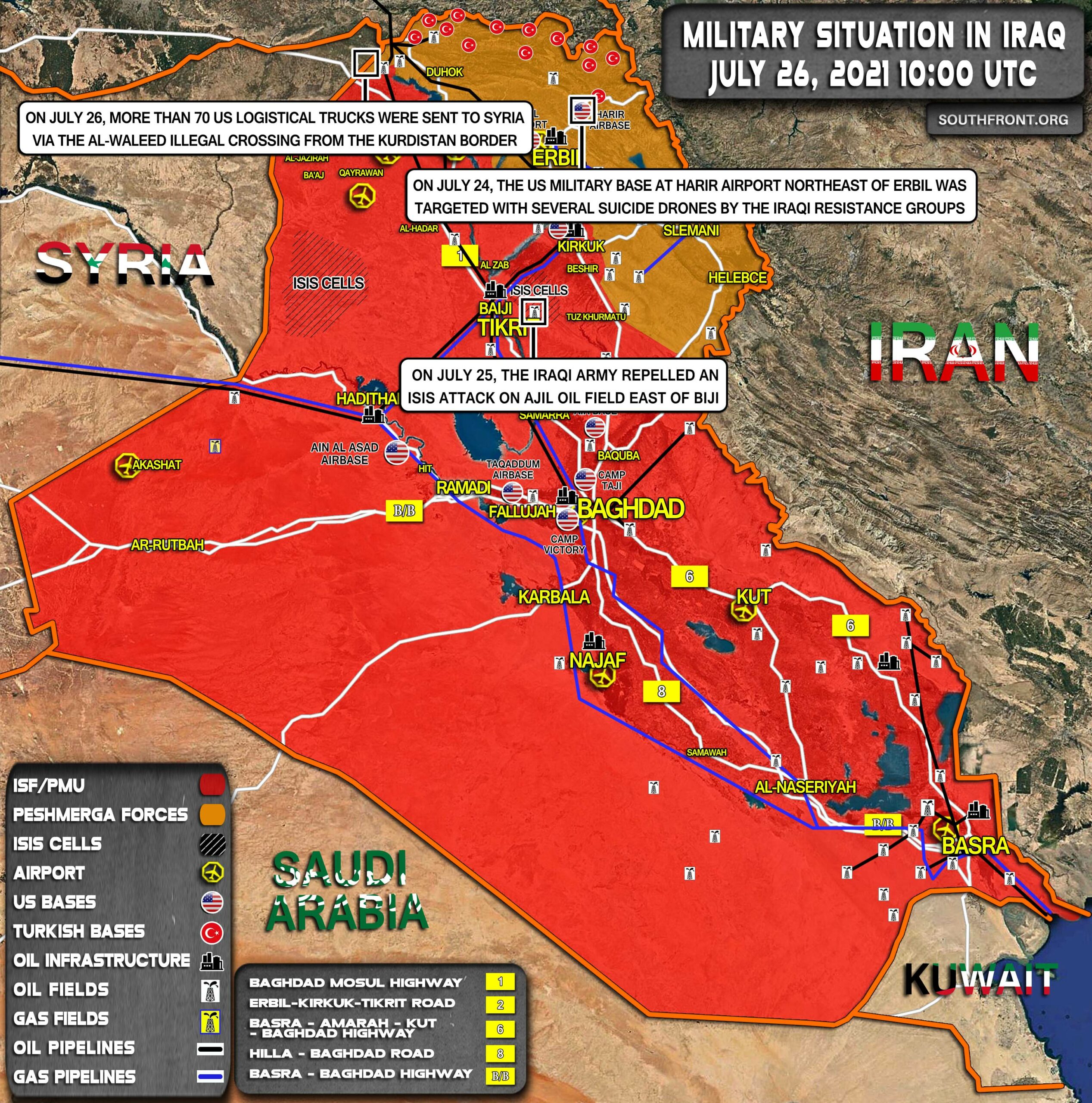 Military Situation In Iraq On July 26, 2021 (Map Update)