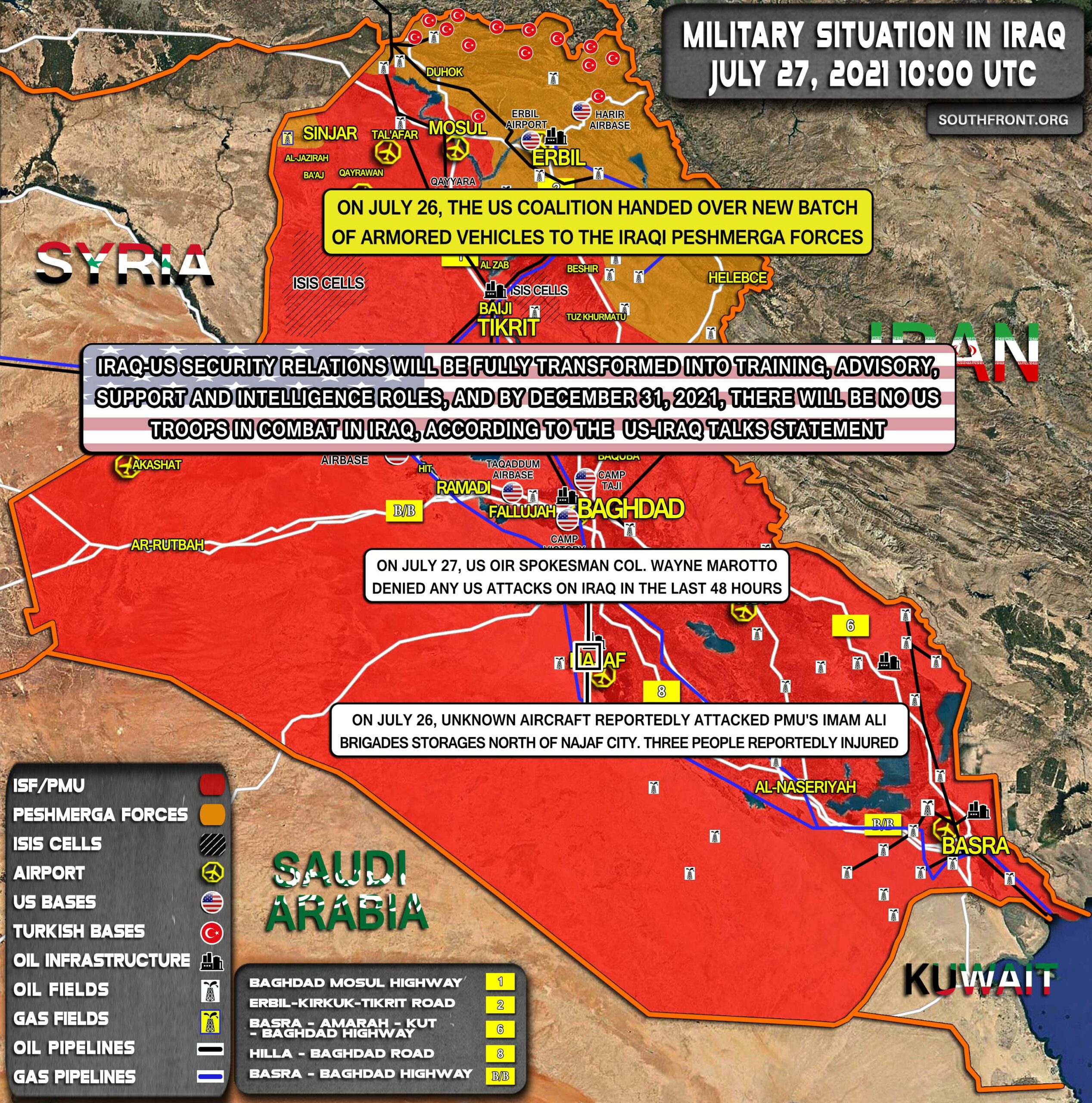 Military Situation In Iraq On July 27, 2021 (Map Update)