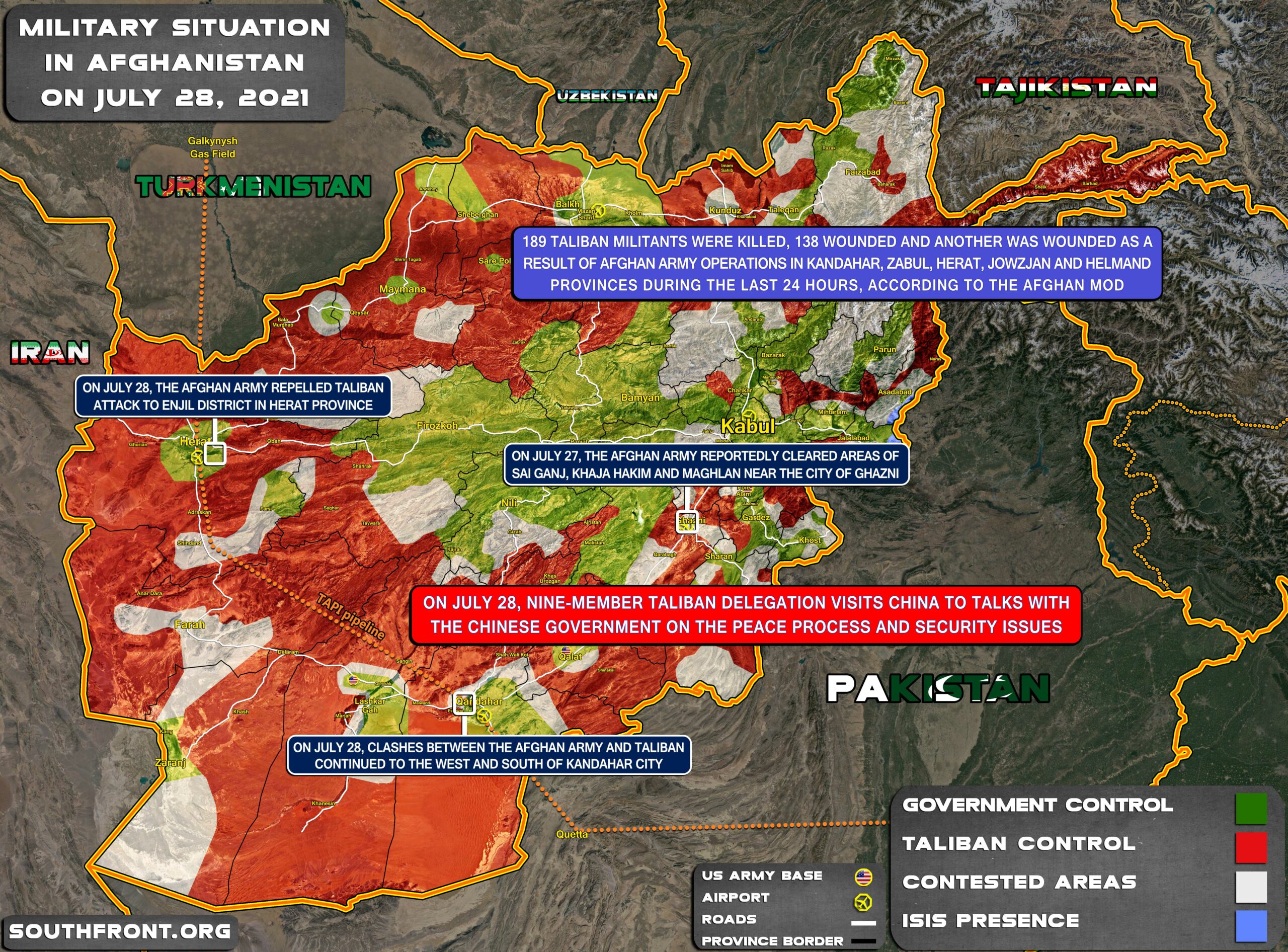 Military Situation In Afghanistan On July 28, 2021 (Map Update)