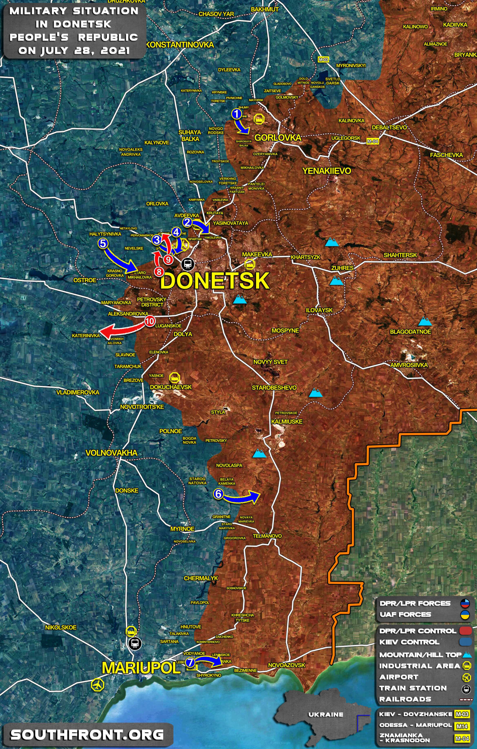 Military Situation In Donetsk People's Republic On July 28, 2021 (Map Update)