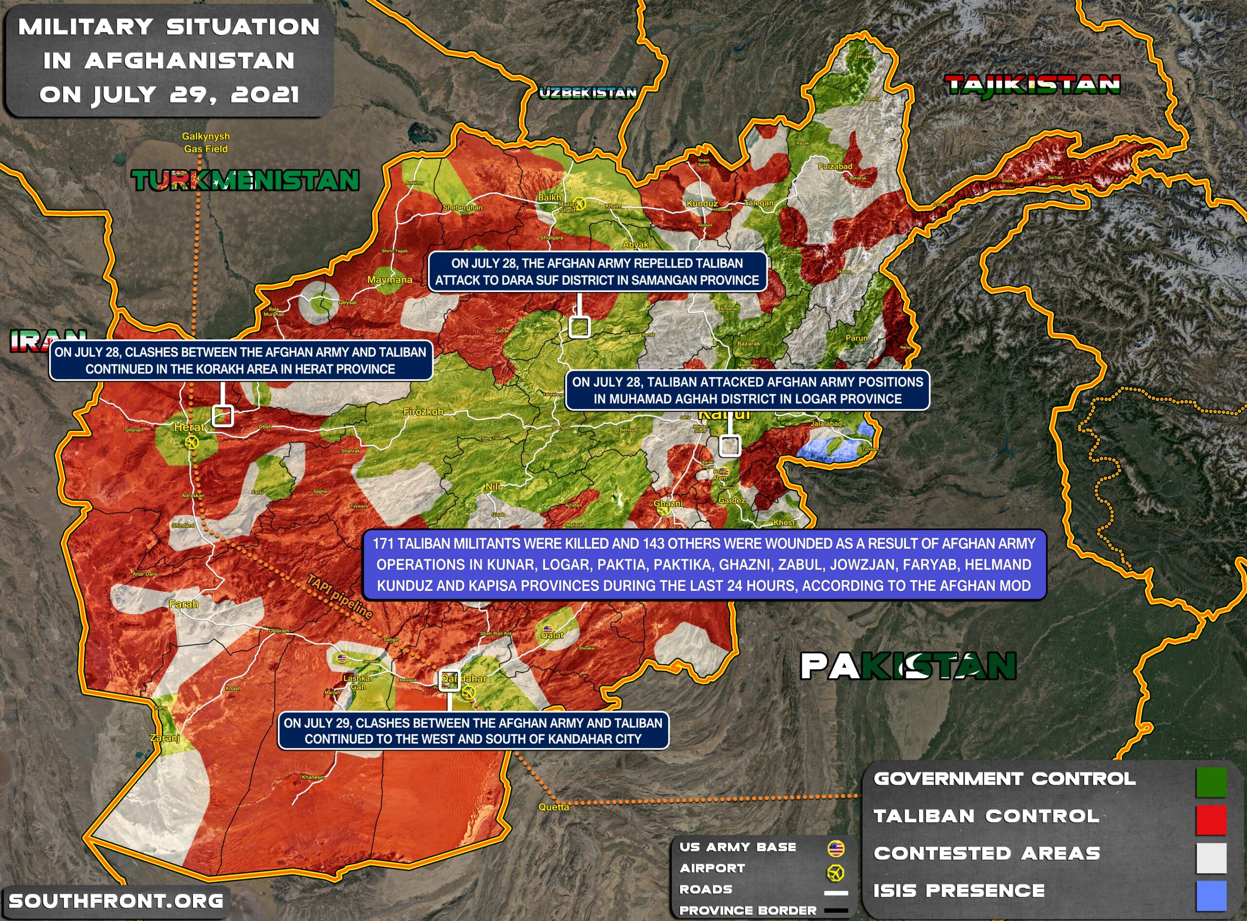 Military Situation In Afghanistan On July 29, 2021 (Map Update)