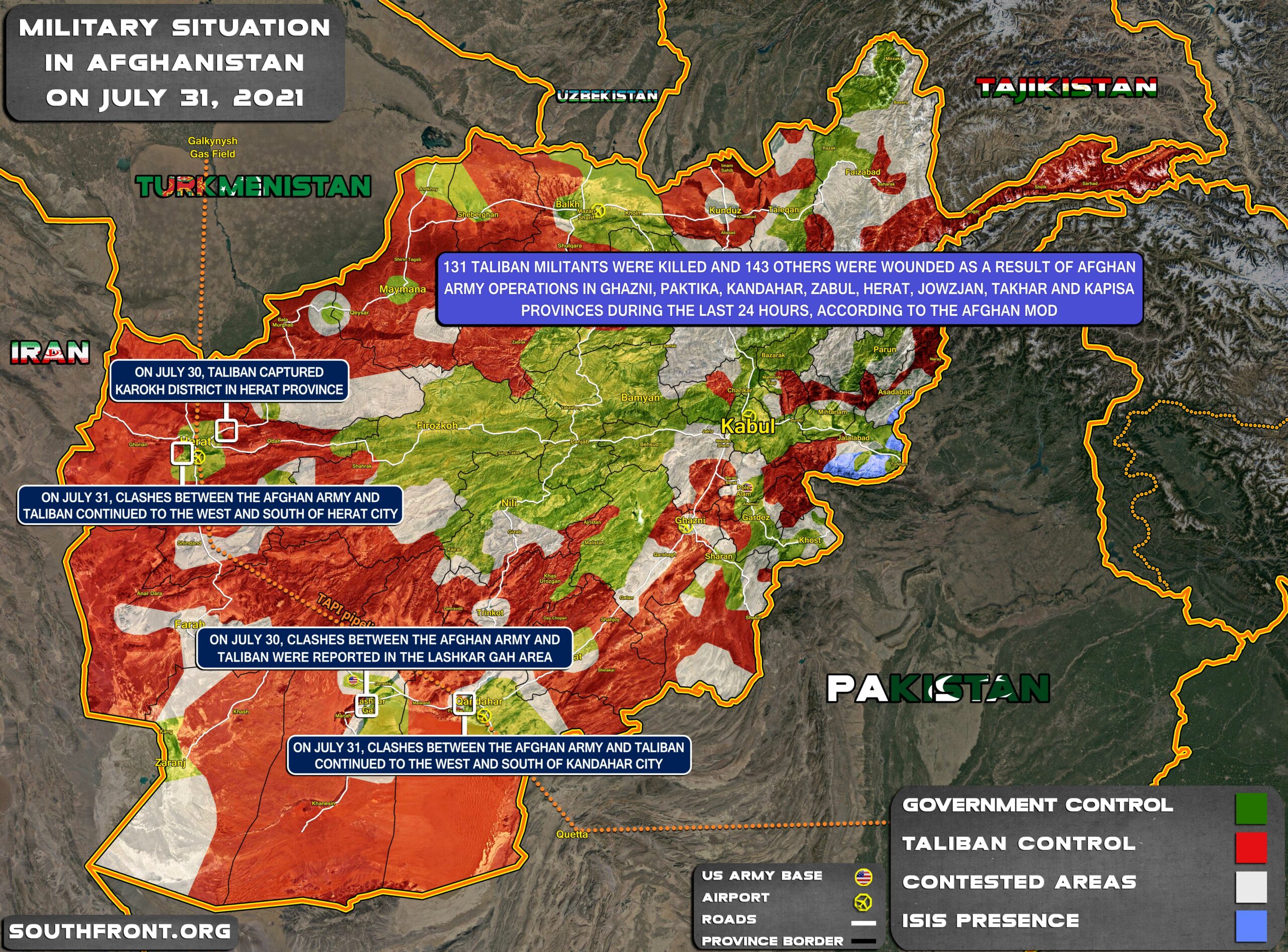 Military Situation In Afghanistan On July 31, 2021 (Map Update)