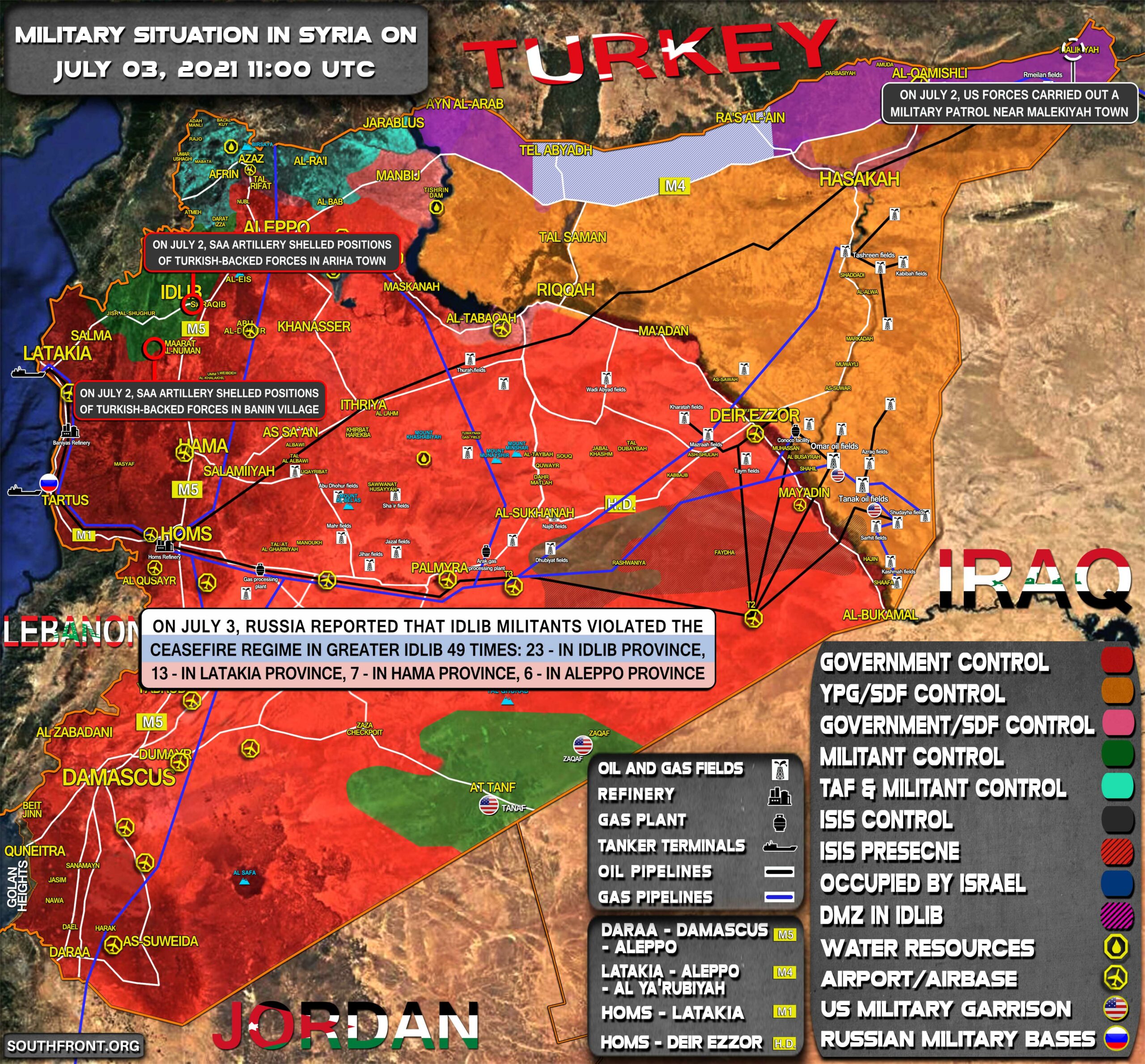 Military Situation In Syria On July 3, 2021 (Map Update)