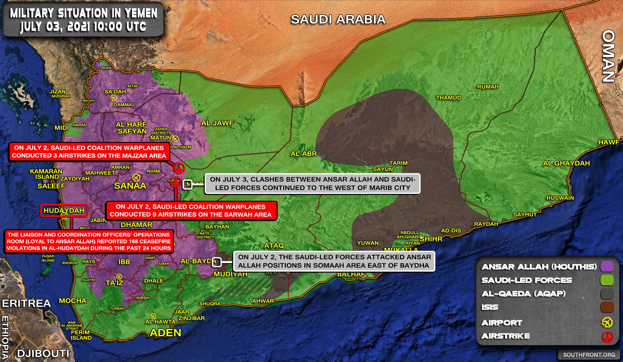 Military Situation In Yemen On July 3, 2021 (Map Update)