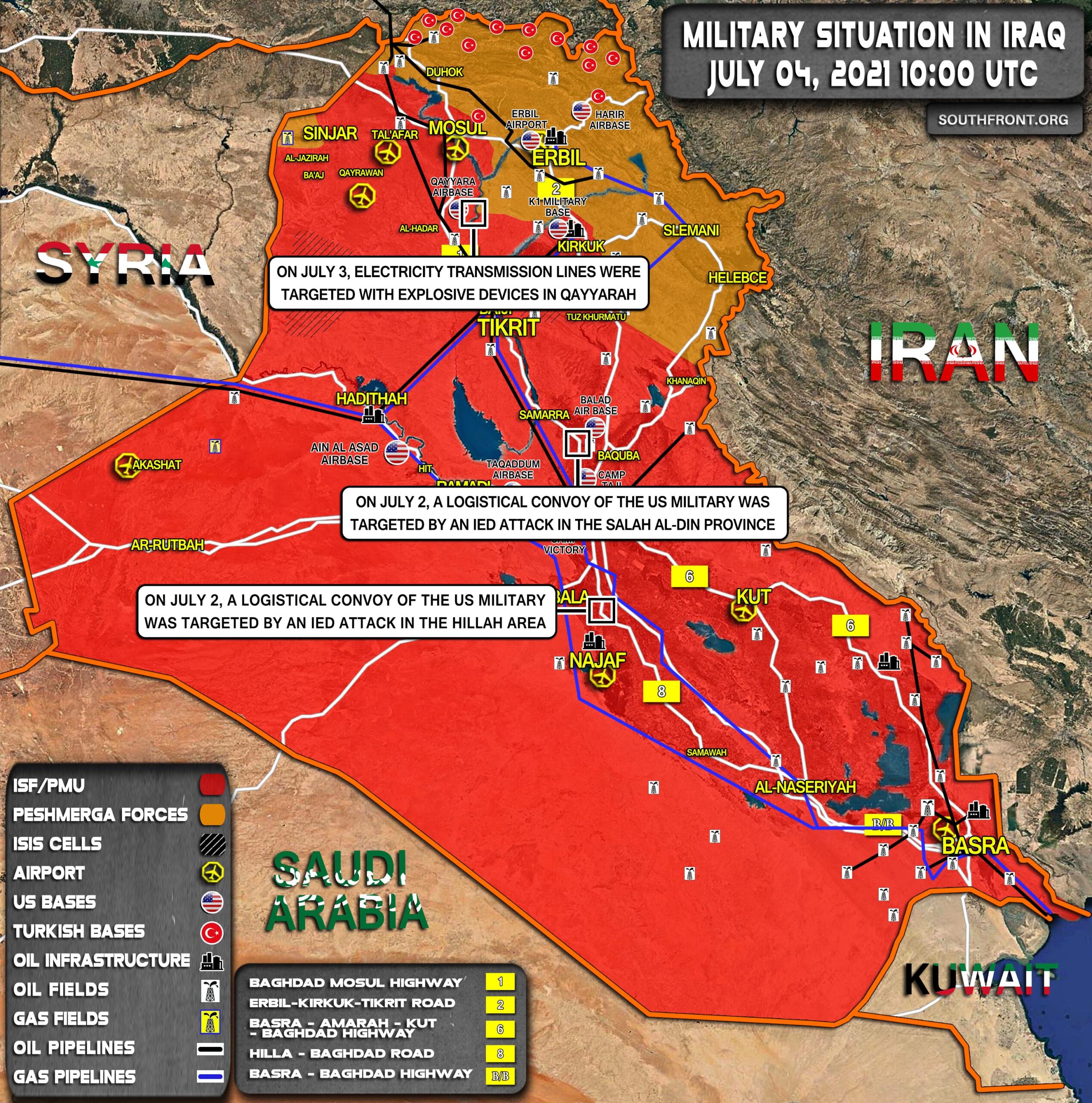 Military Situation In Iraq On July 4, 2021 (Map Update)