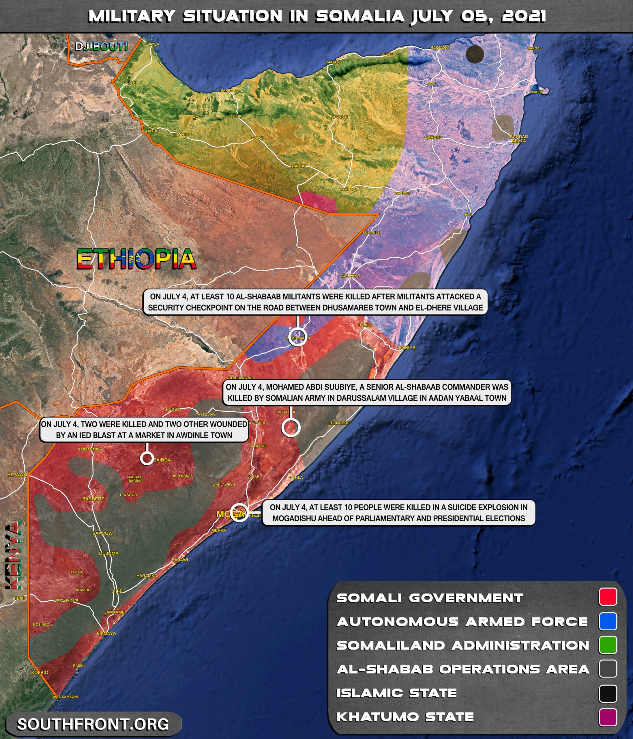 Military Situation In Somalia On July 5, 2021 (Map Update)