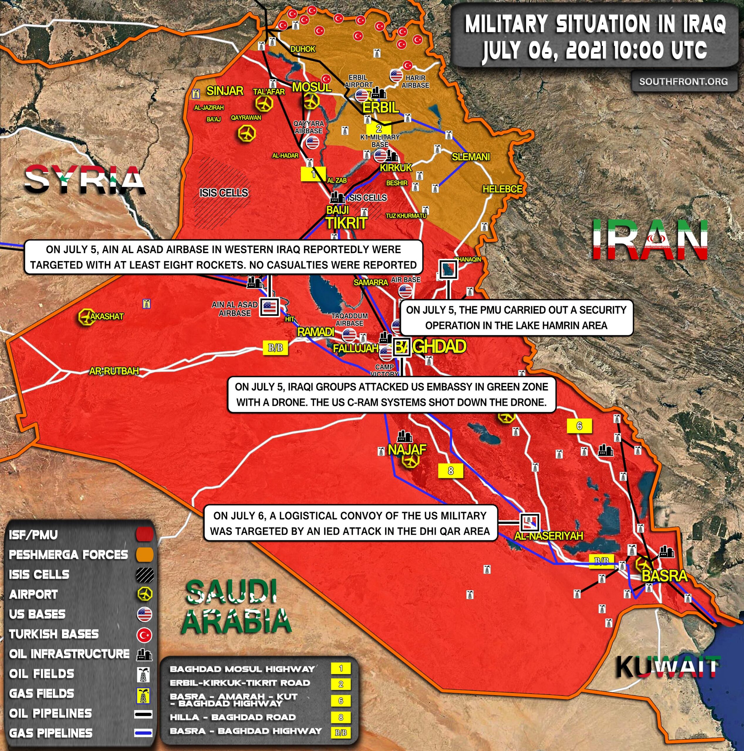 Military Situation In Iraq On July 6, 2021 (Map Update)