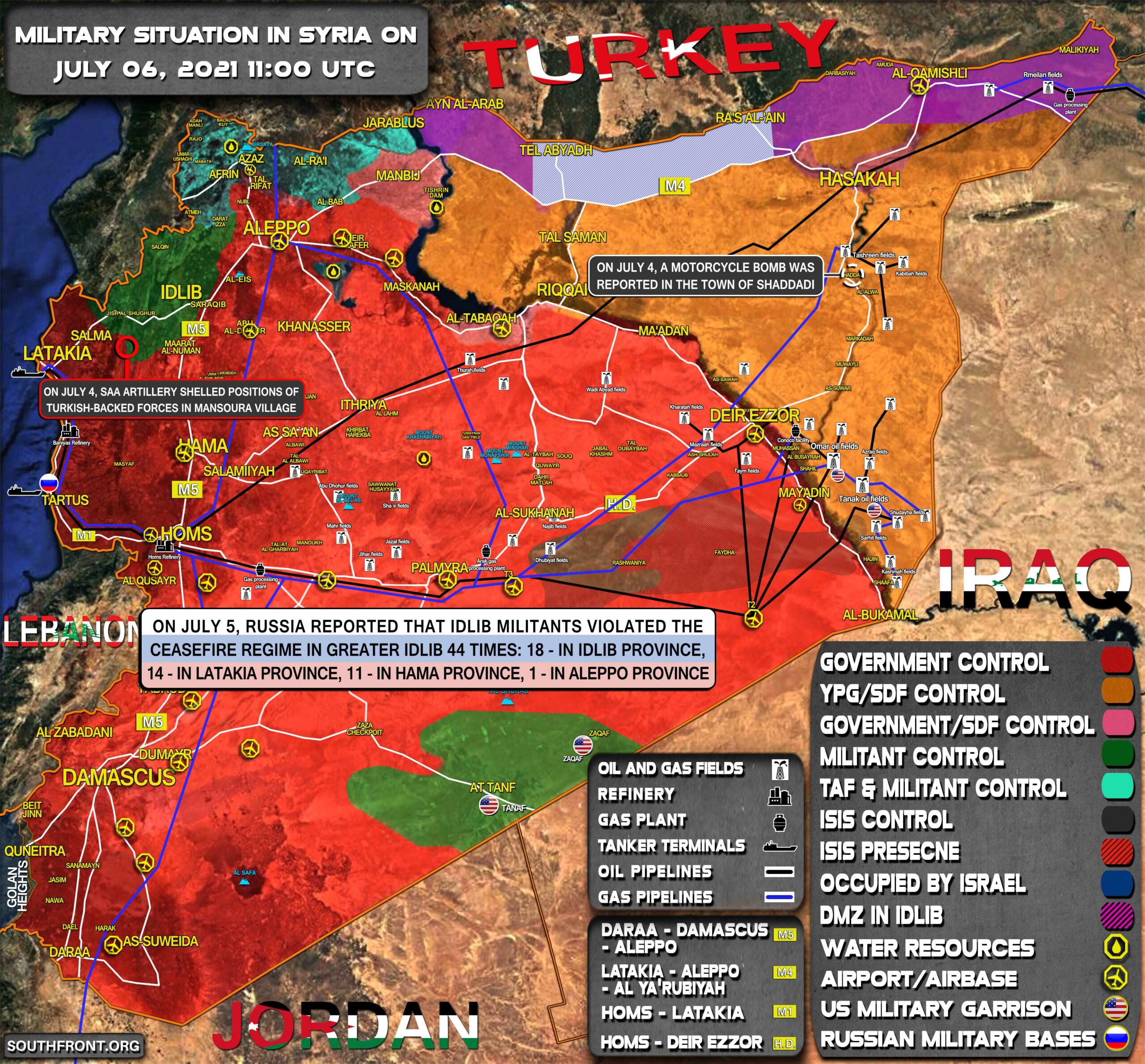 Military Situation In Syria On July 6, 2021 (Map Update)