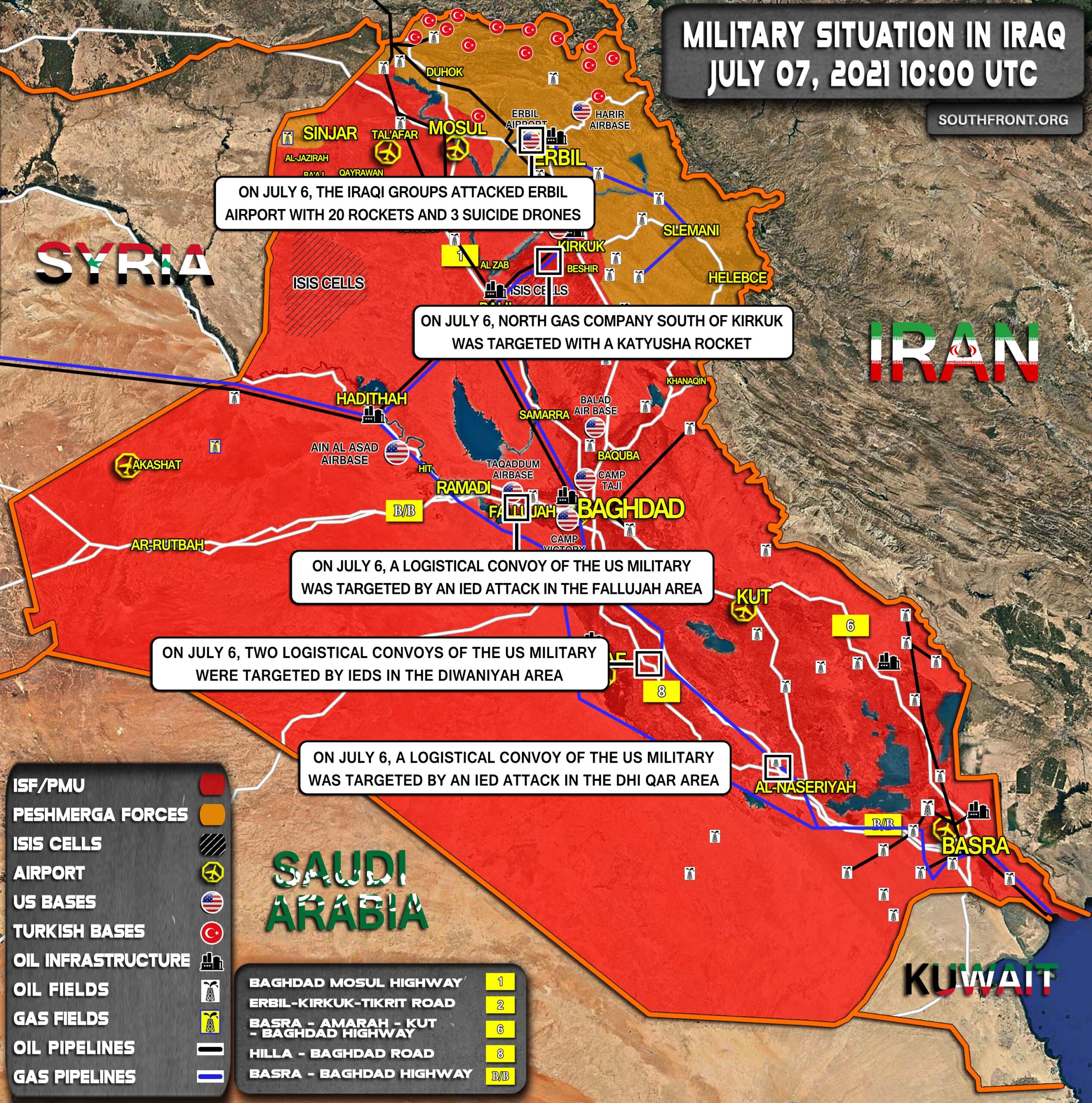 Military Situation In Iraq On July 7, 2021 (Map Update)