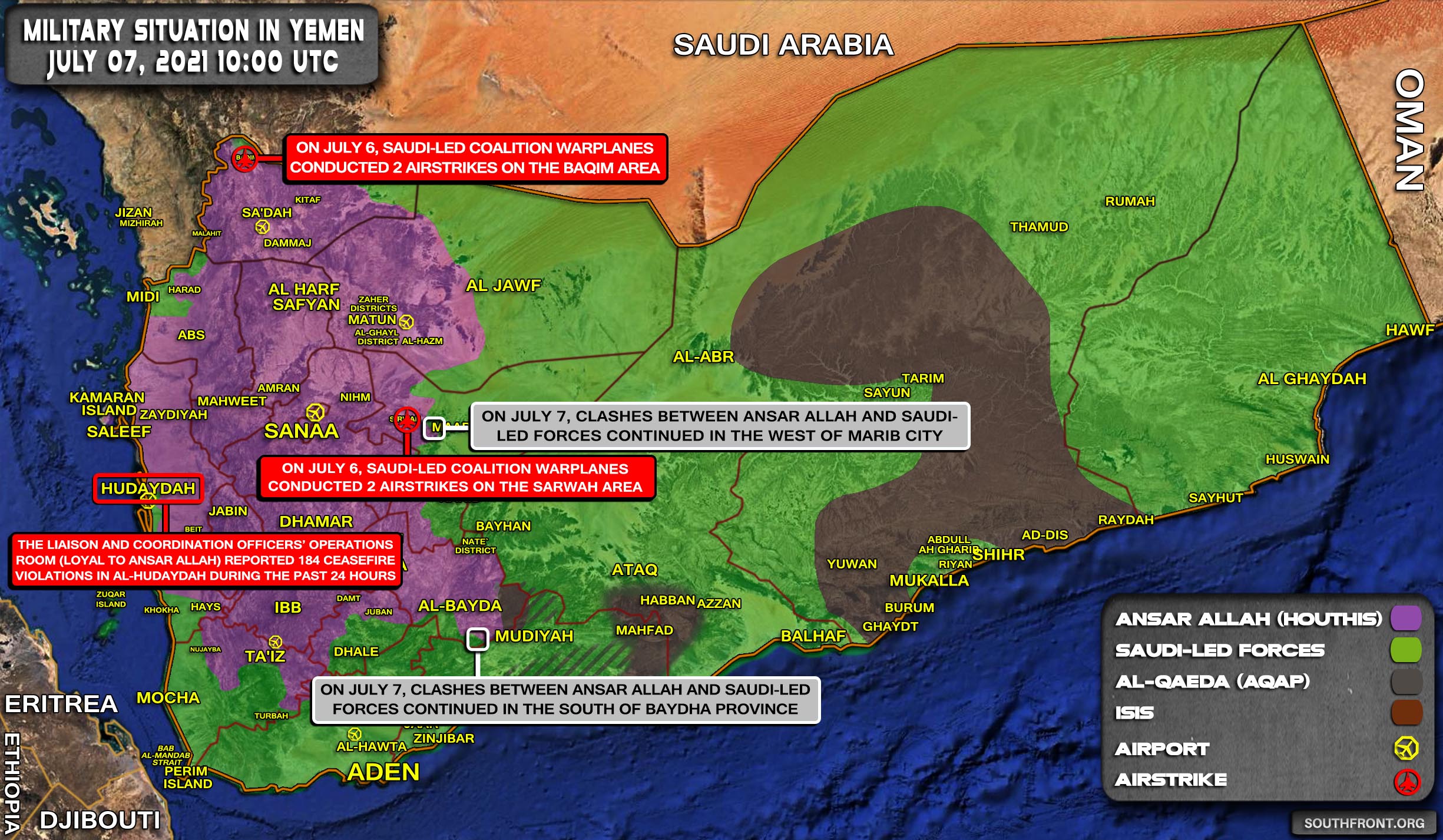 Military Situation In Yemen On July 7, 2021 (Map Update)