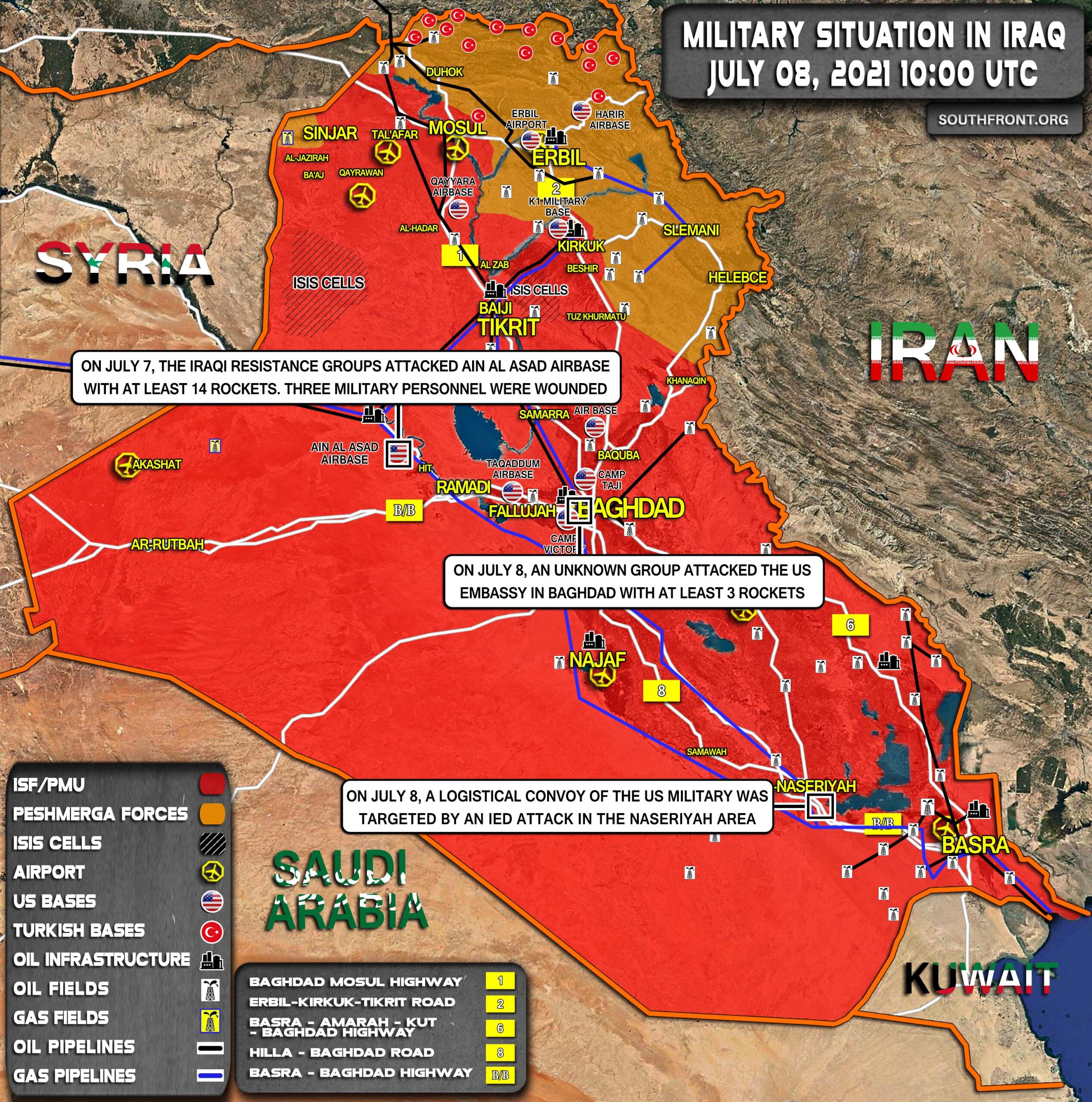 Military Situation In Iraq On July 8, 2021 (Map Update)