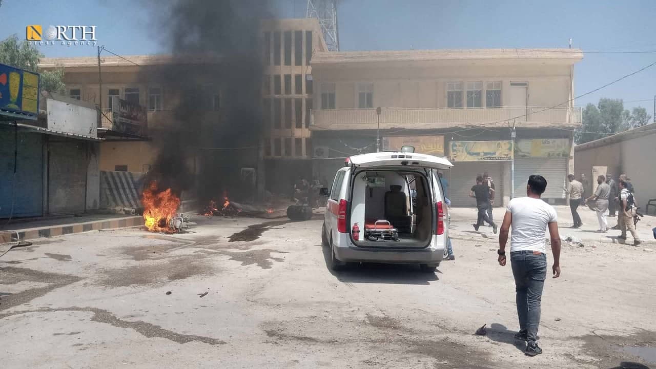 In Video: Motorcycle Exploded In Syria's Hasakah, Wounding Civilians