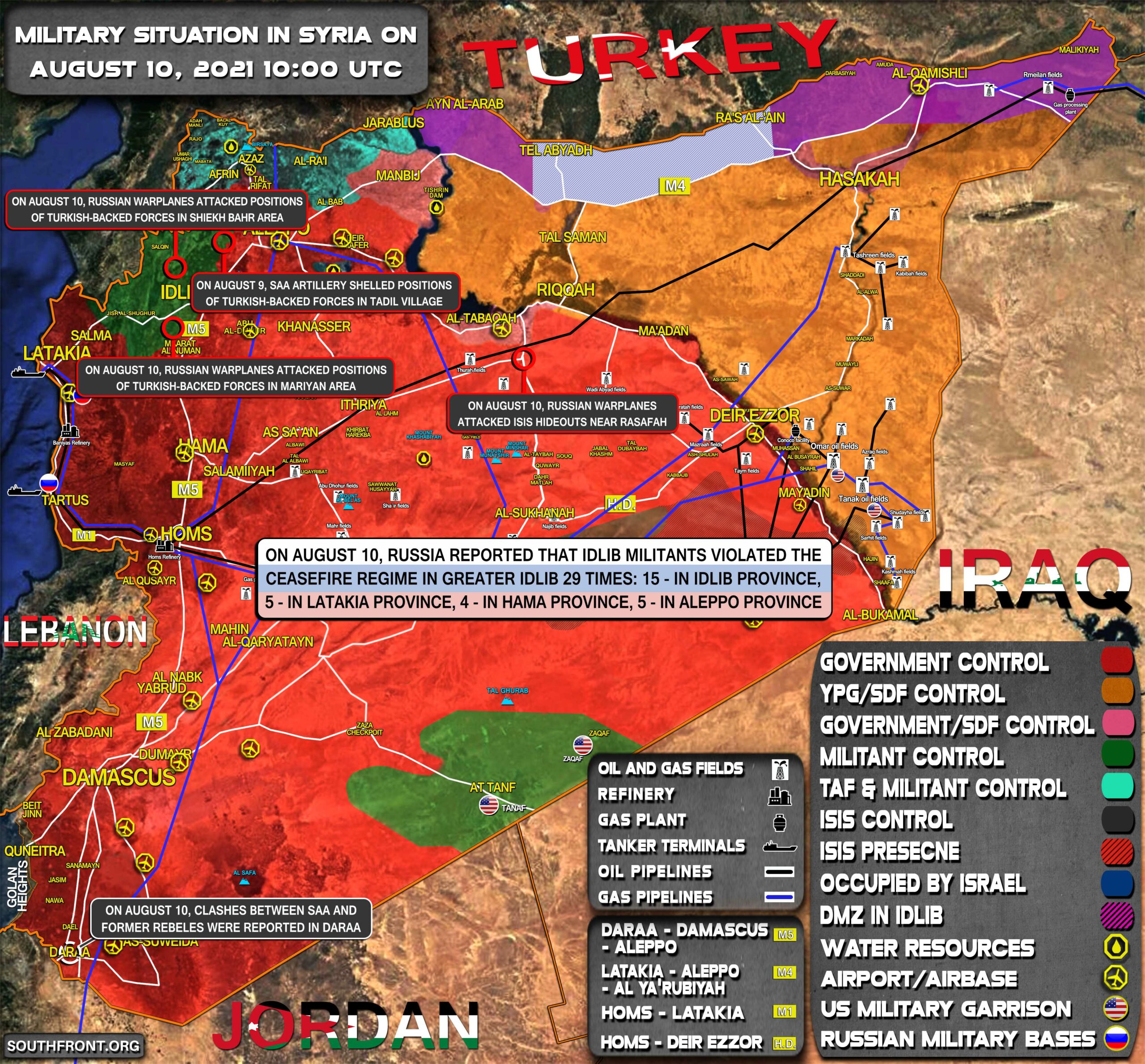 Military Situation In Syria On August 10, 2021 (Map Update)