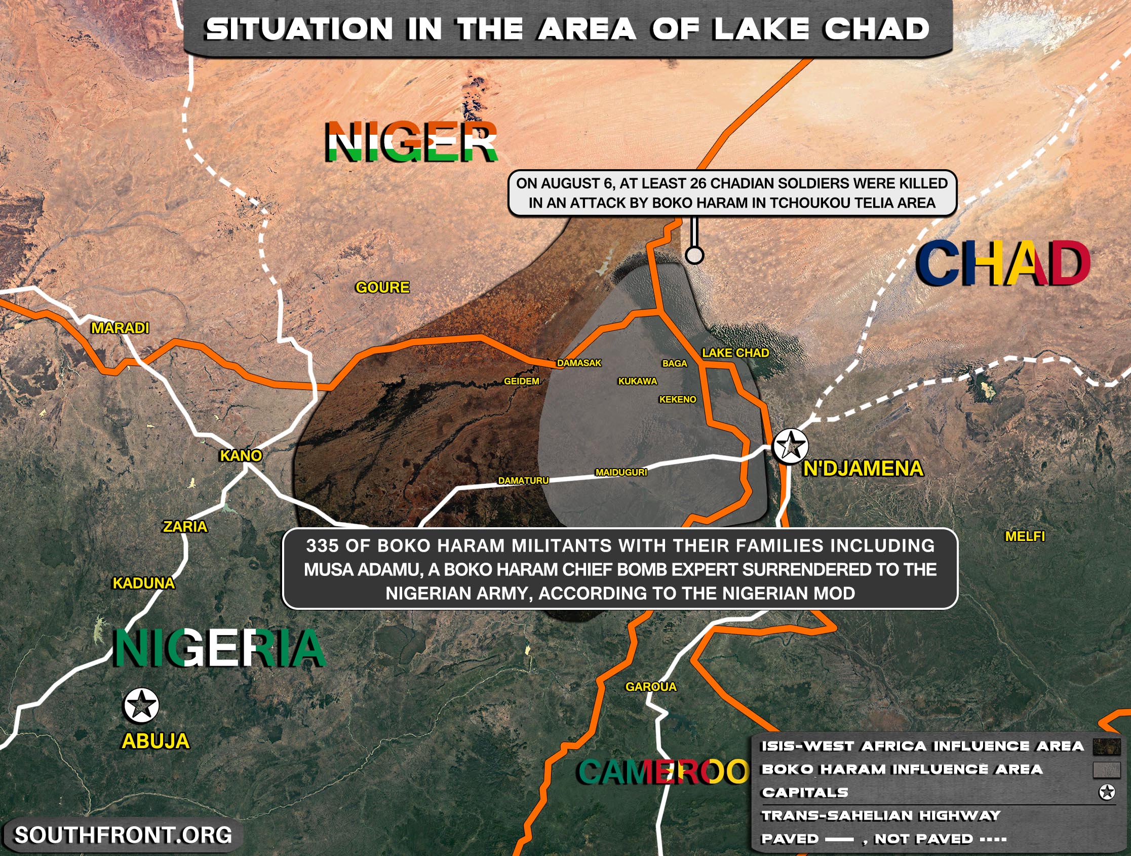 Military Situation In The Area Of Lake Chad On August 11, 2021 (Map Update)