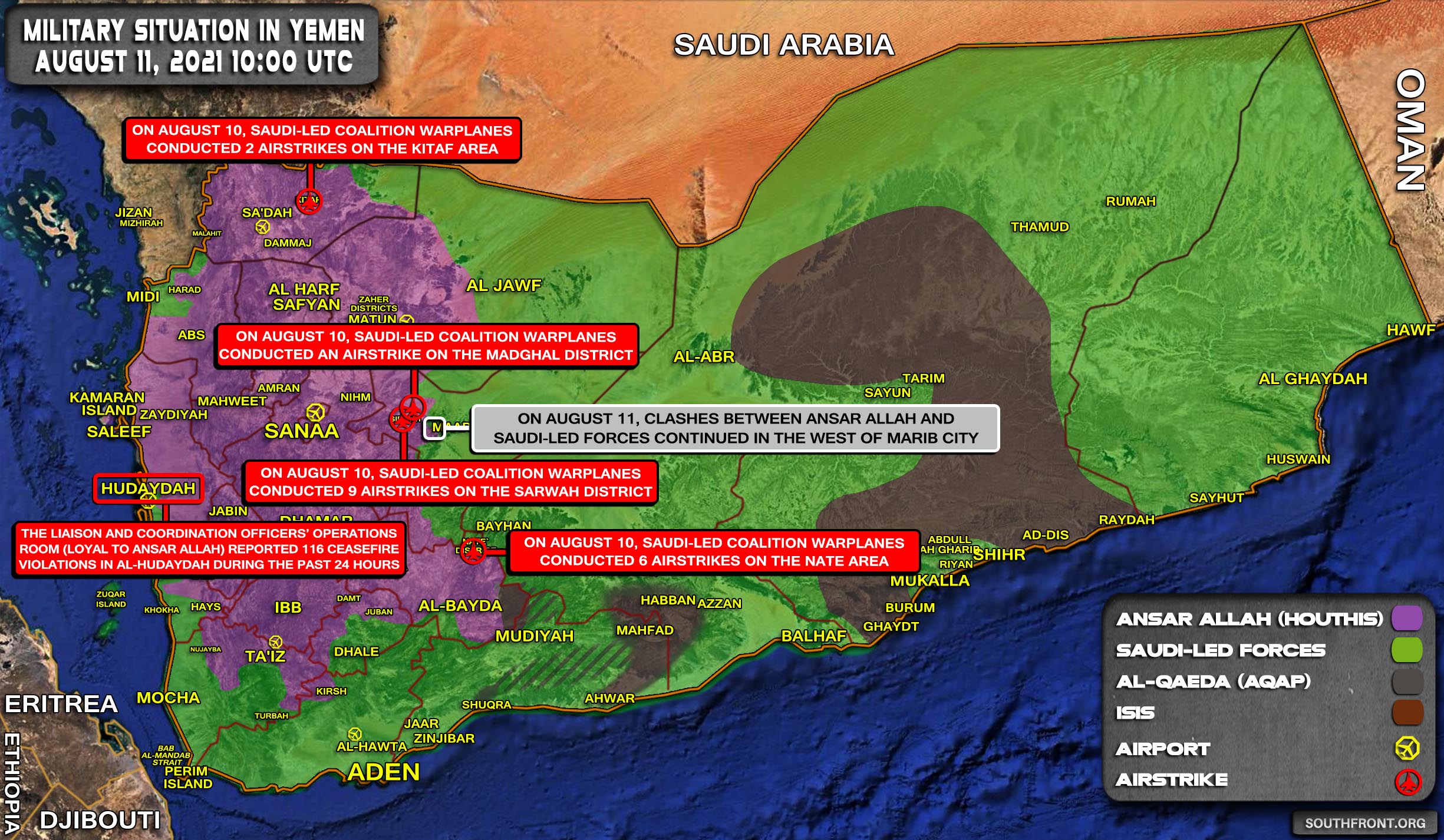 Military Situation In Yemen On August 11, 2021 (Map Update)