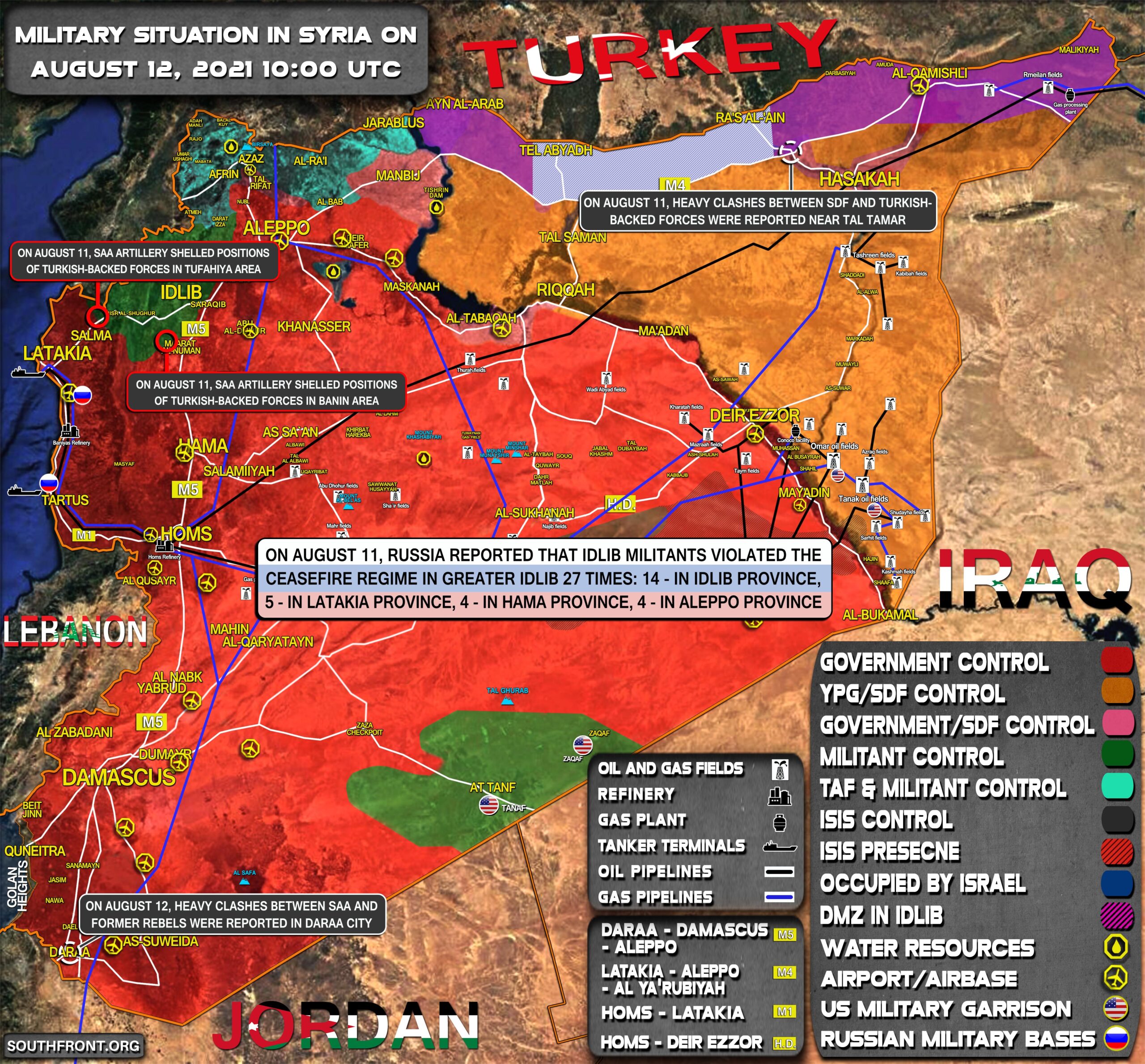 Military Situation In Syria On August 12, 2021 (Map Update)