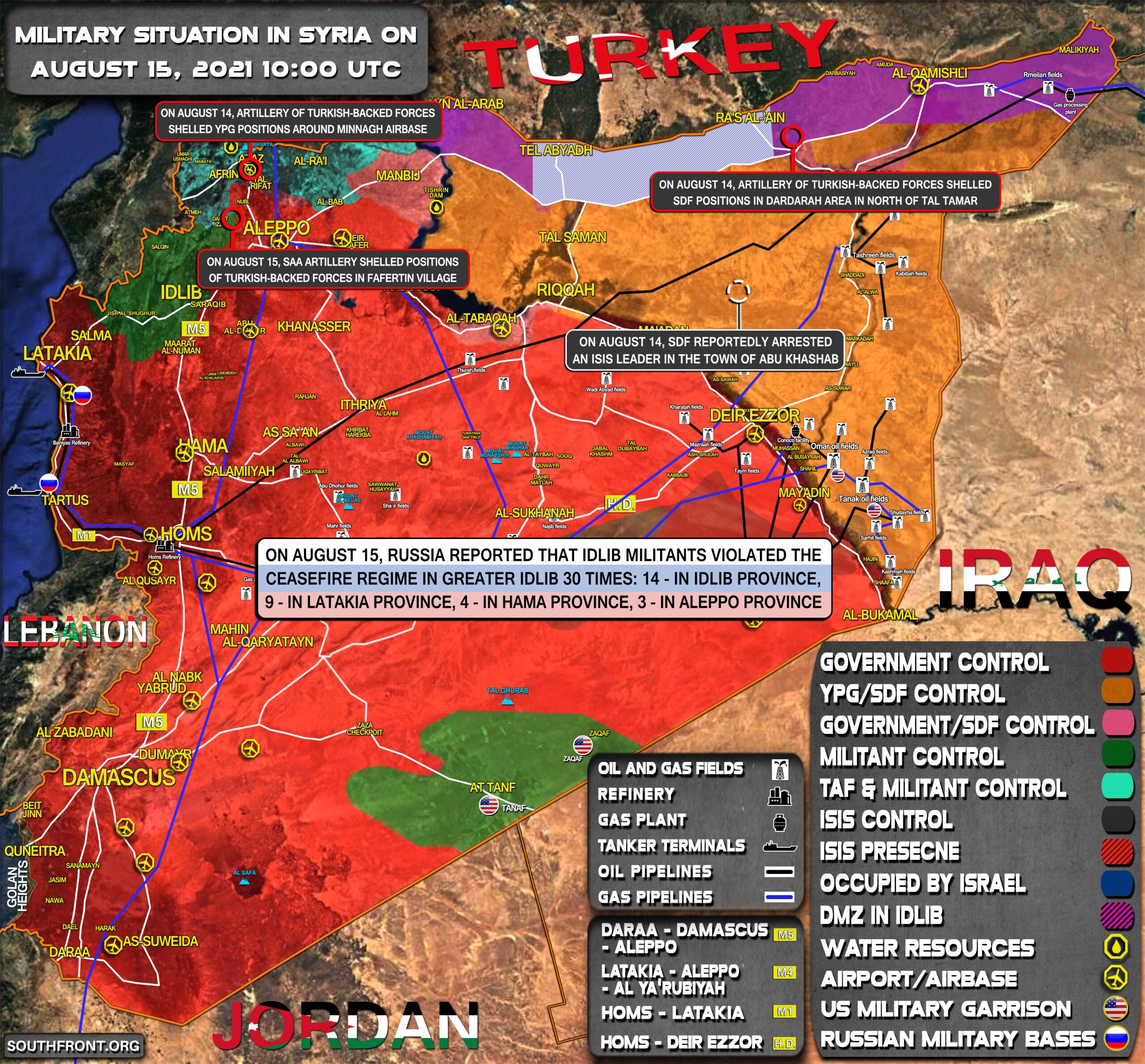 Military Situation In Syria On August 15, 2021 (Map Update)