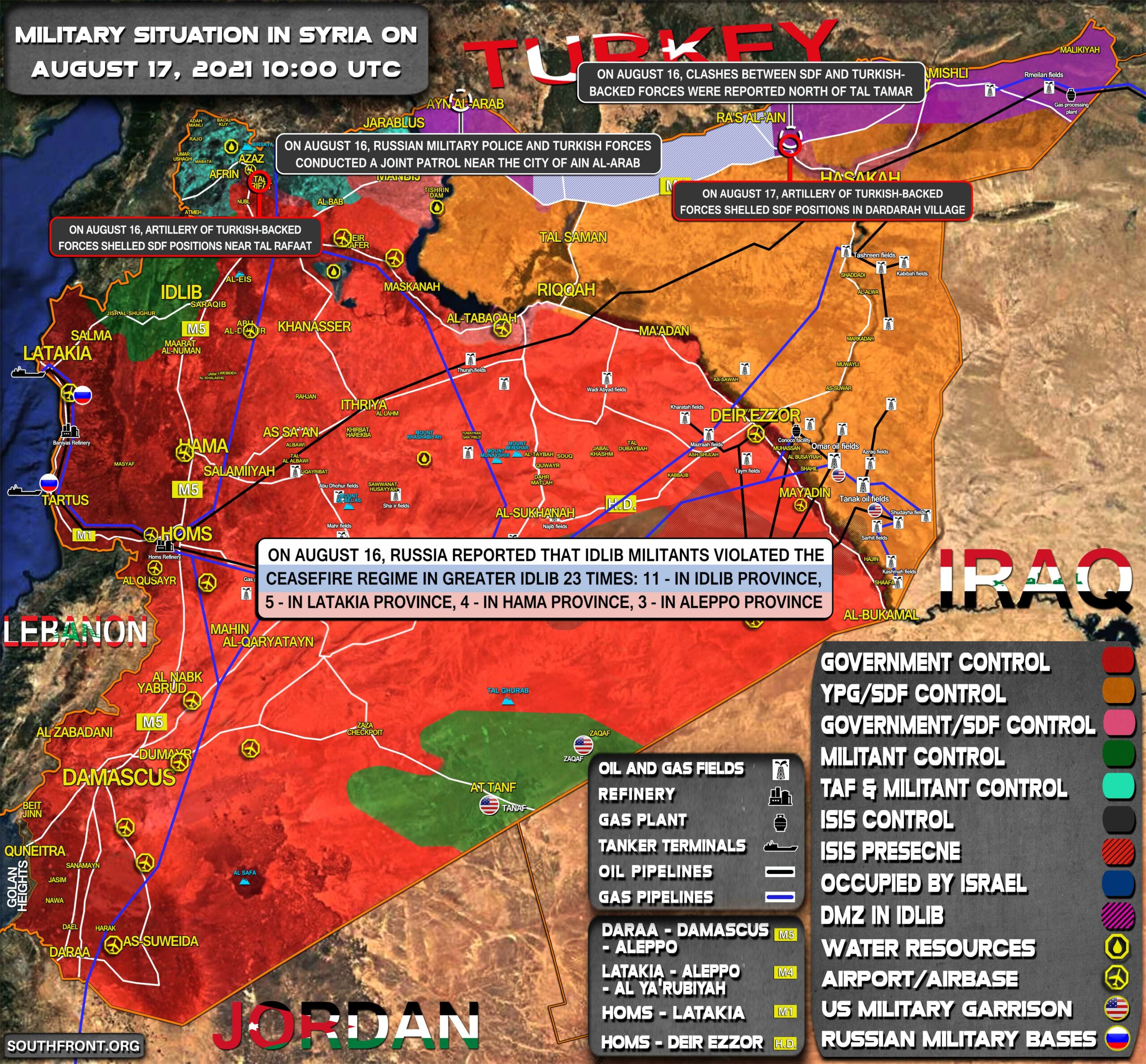 Military Situation In Syria On August 17, 2021 (Map Update)