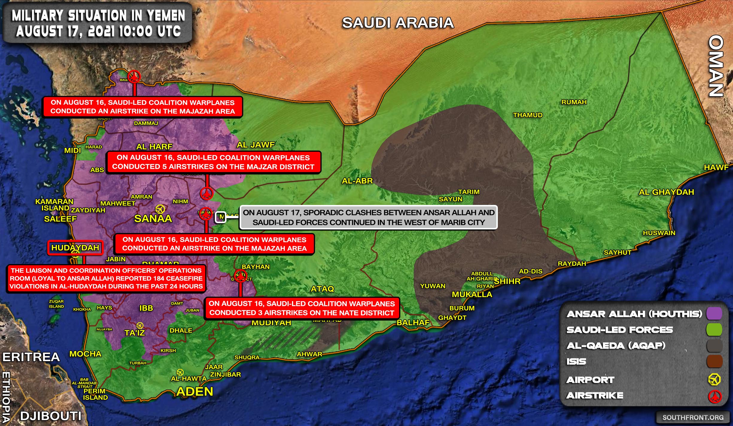 Military Situation In Yemen On August 17, 2021 (Map Update)